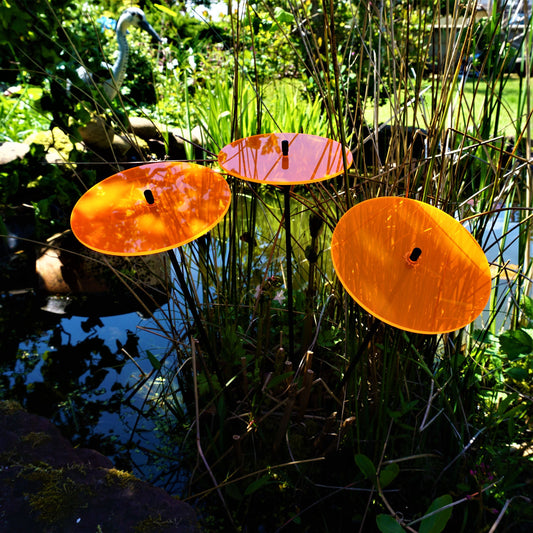 Garden Stake Ornament Sun Disc 3x Large Decorative Outdoor Solar Decor Accessory