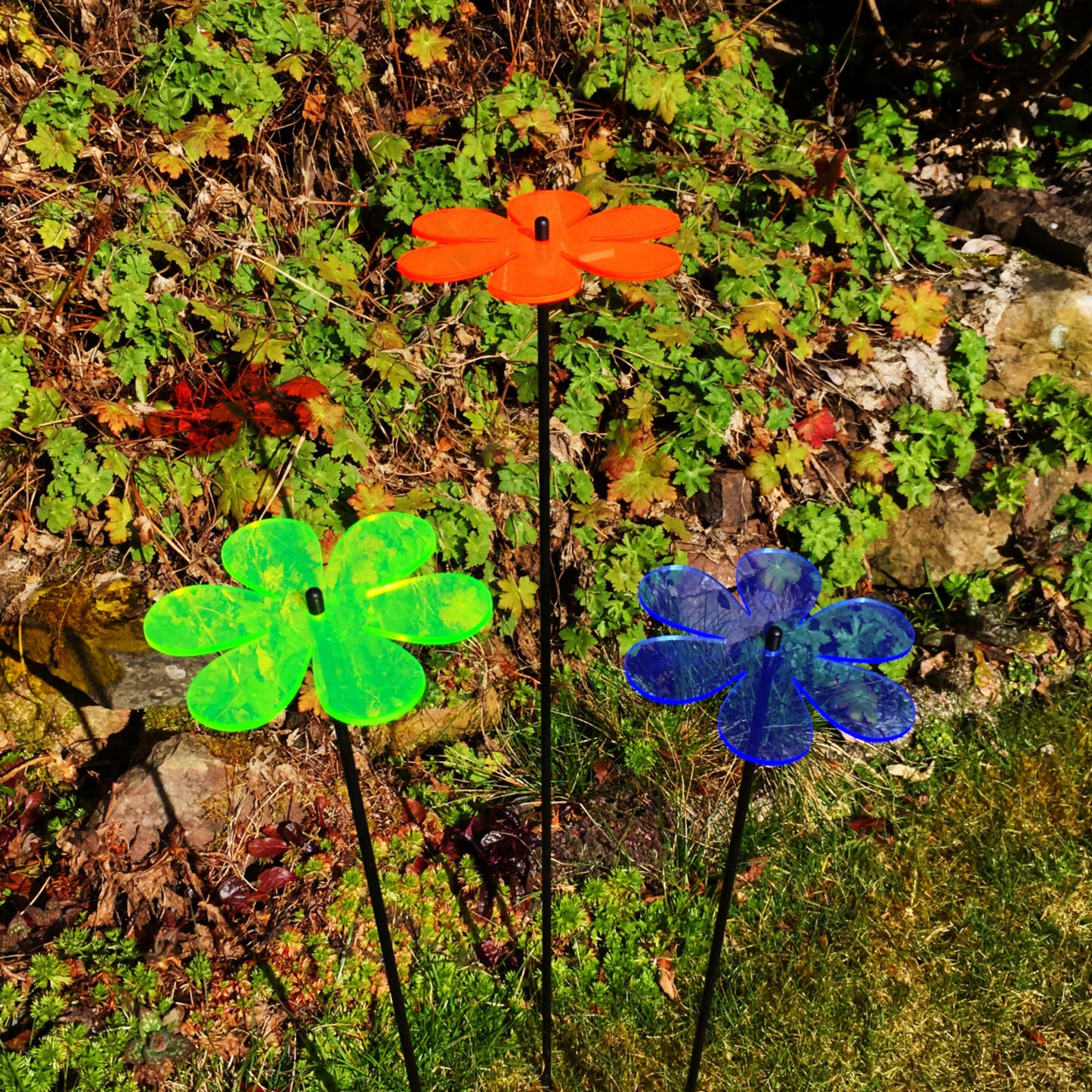 Large SunCatcher Garden Decor Ornament Set of 3 Daisy in mixed colours