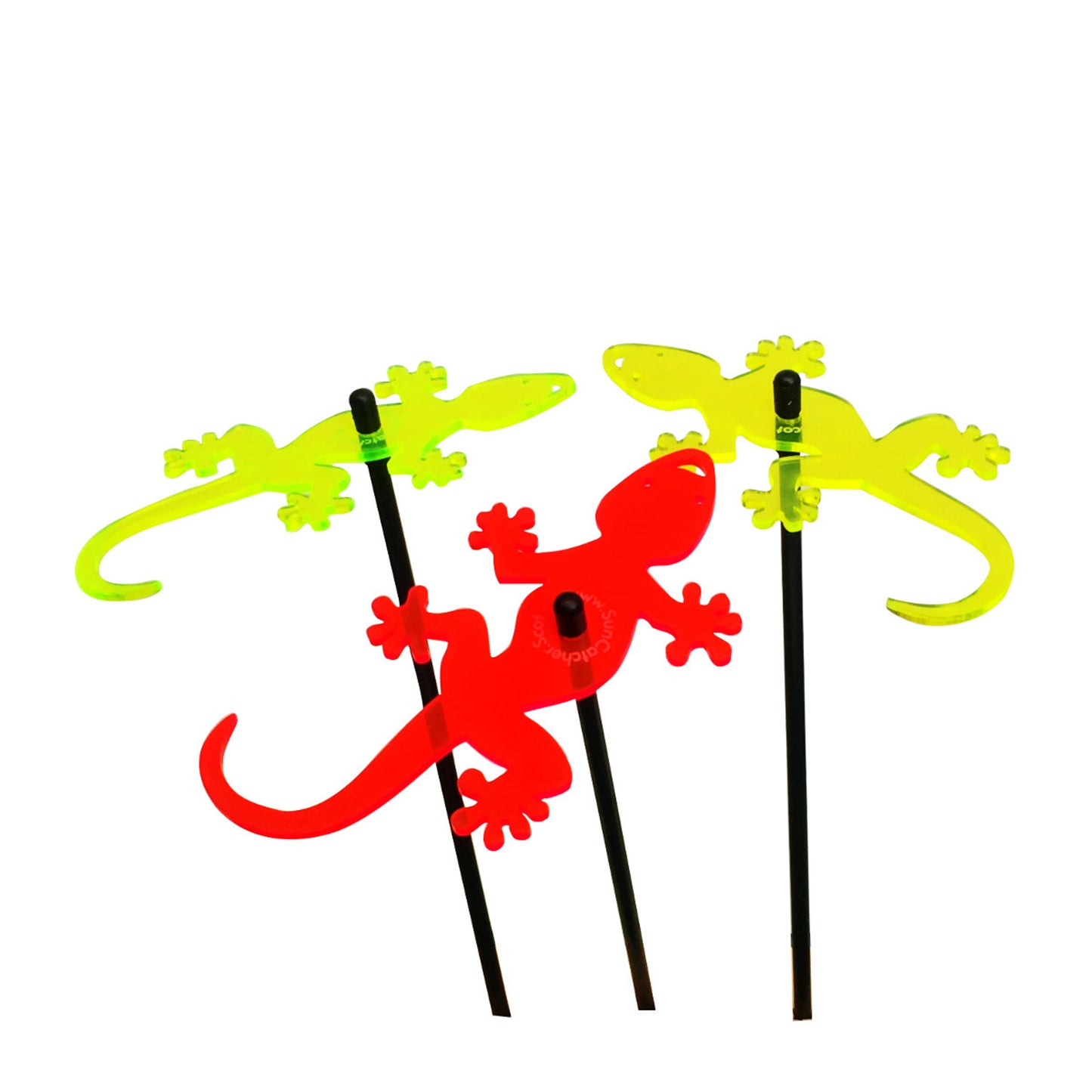 Large SunCatcher Garden Decor Ornament Set of 3 Gecko in mixed colours