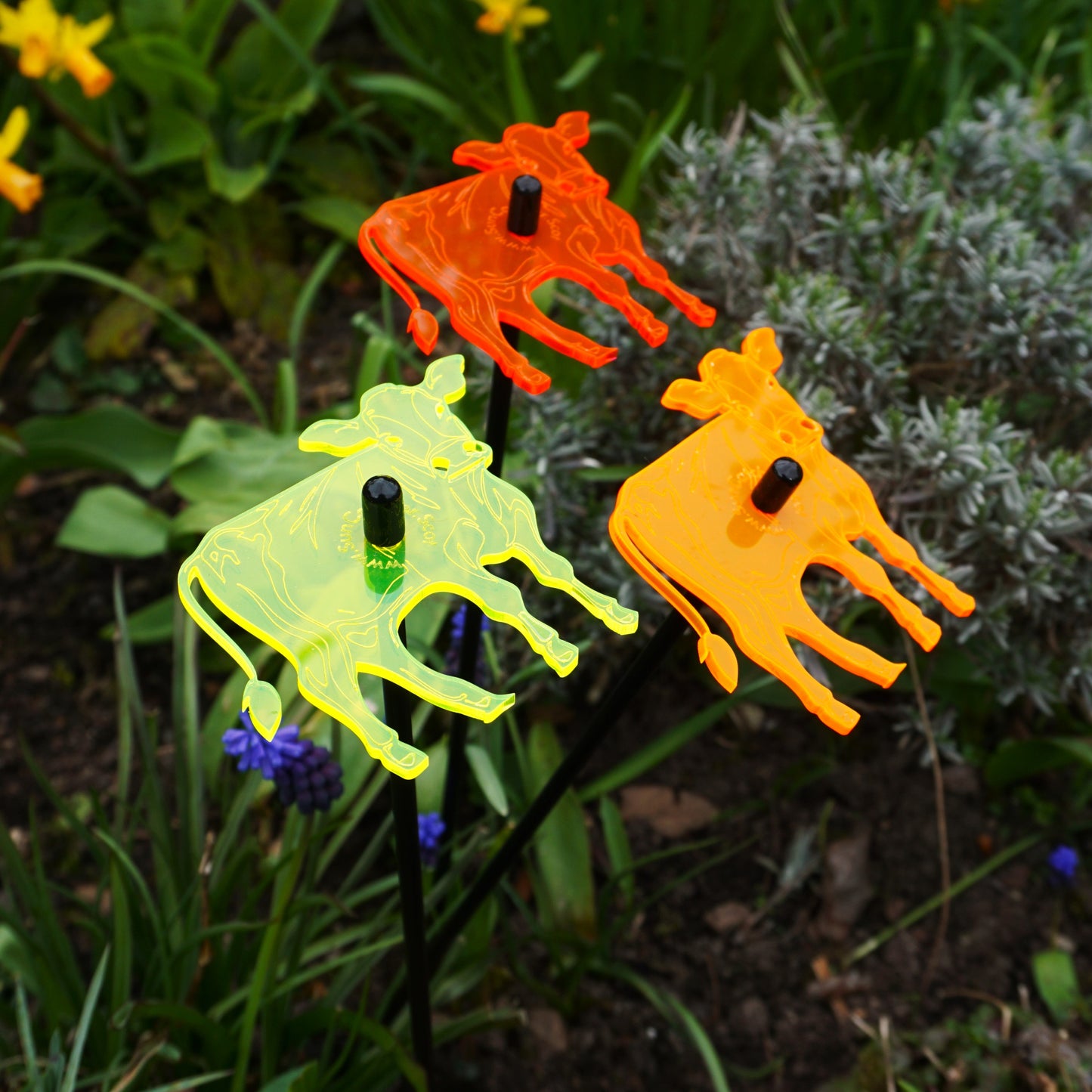 Large SunCatcher Garden Decor Ornaments Set of 3 'Cows'