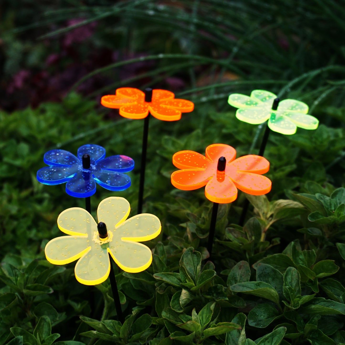Set of 5 small SunCatchers 'Daisy', 25cm high, 6cm wide