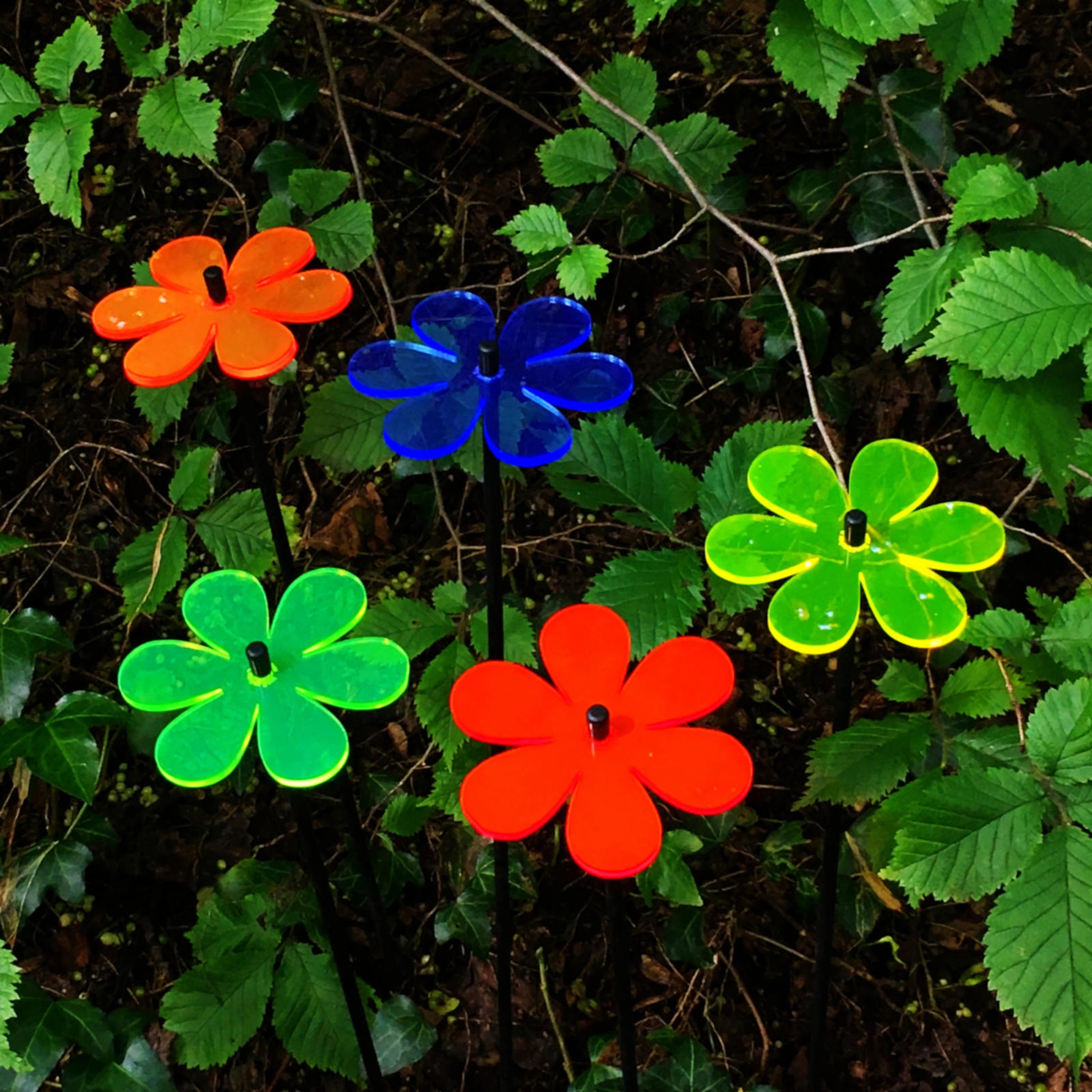 medium SunCatcher Garden Decor Ornament Set of 5 Daisy in mixed colours
