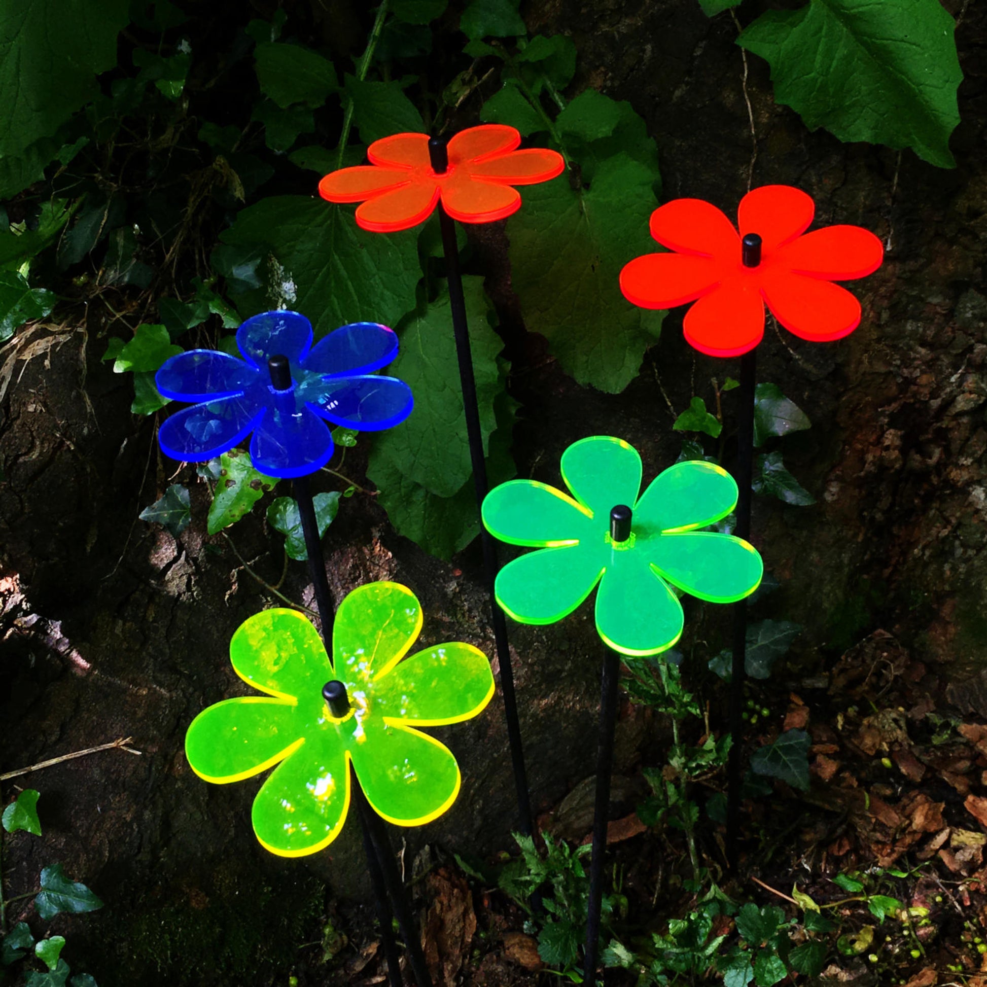 medium SunCatcher Garden Decor Ornament Set of 5 Daisy in mixed colours