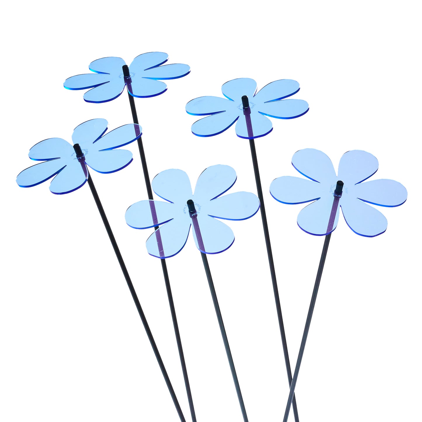 Large Garden Décor Ornaments Set of 5 'Daisies'