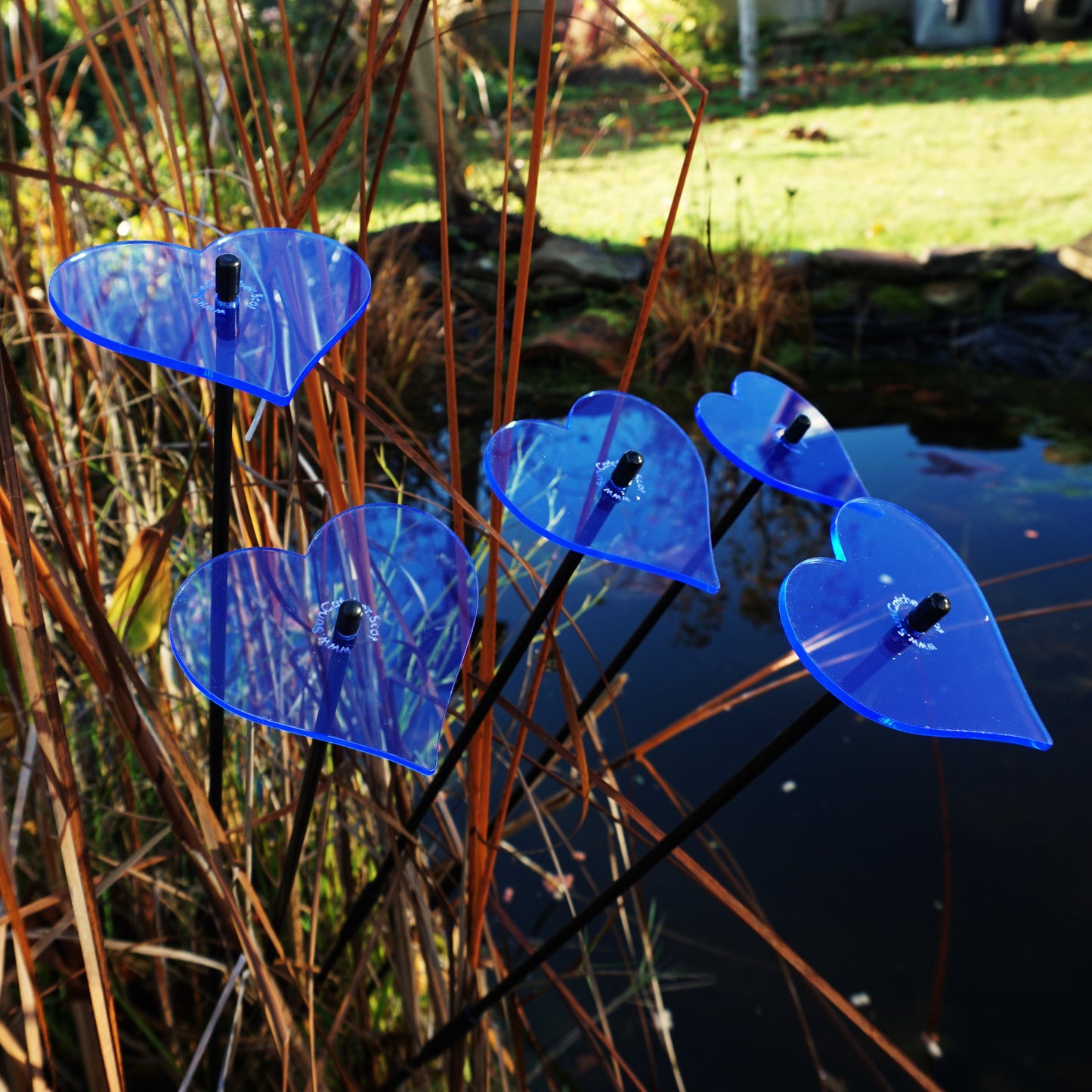 SunCatcher Set of 5: Heart | GLOWS Dawn to Dusk | Colourful Garden Ornament Gift