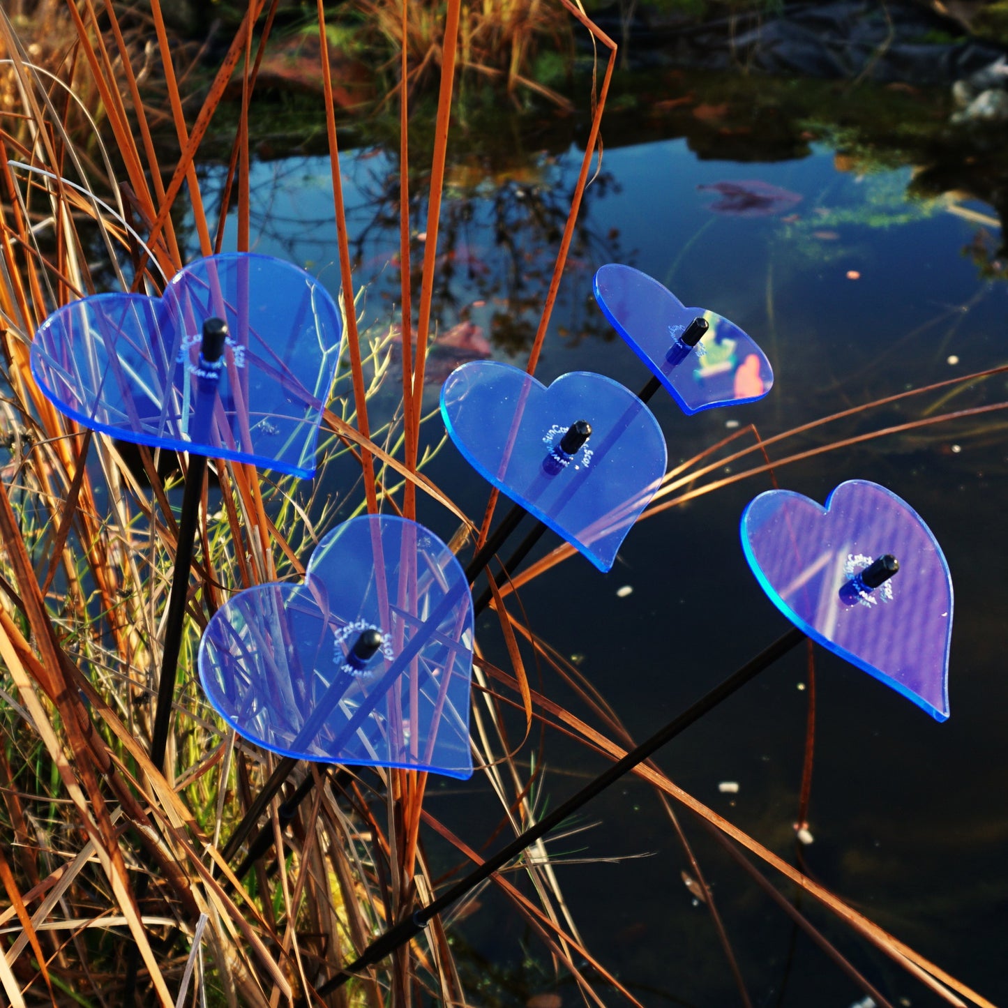 SunCatcher Set of 5: Heart | GLOWS Dawn to Dusk | Colourful Garden Ornament Gift