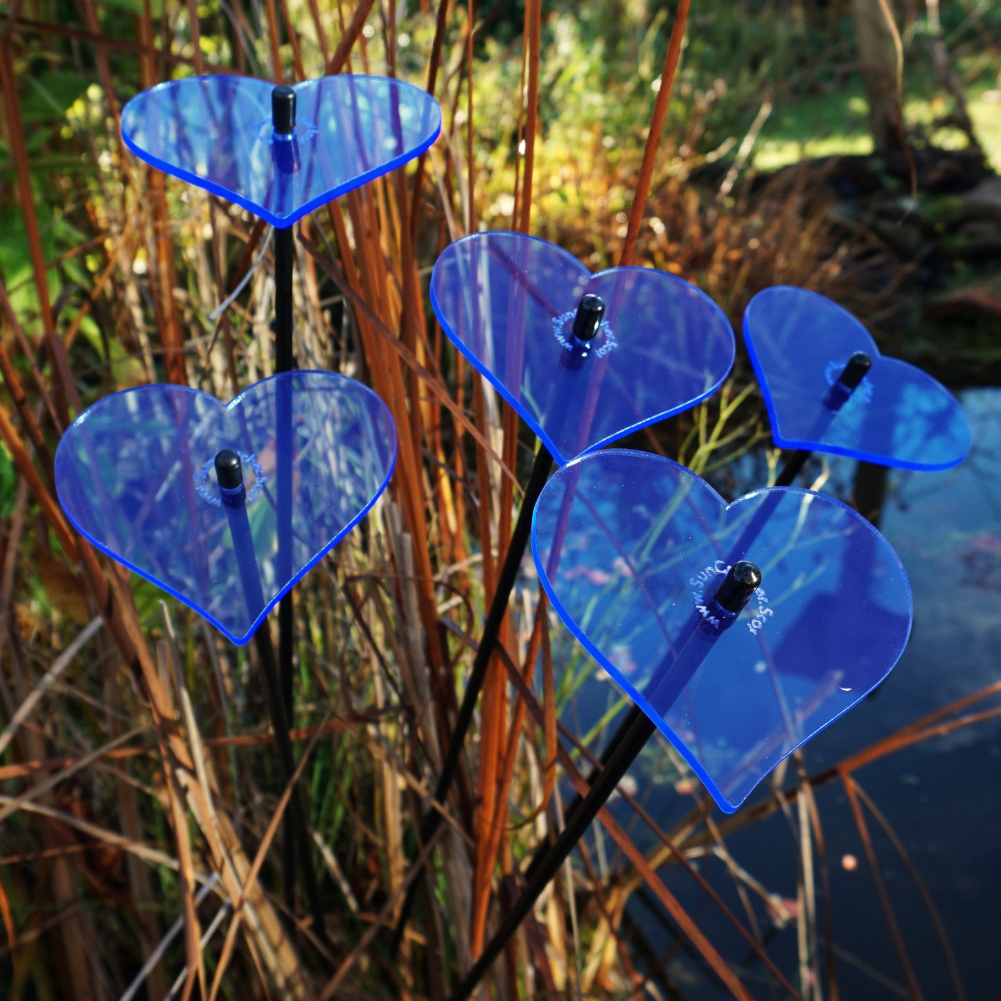 SunCatcher Set of 5: Heart | GLOWS Dawn to Dusk | Colourful Garden Ornament Gift
