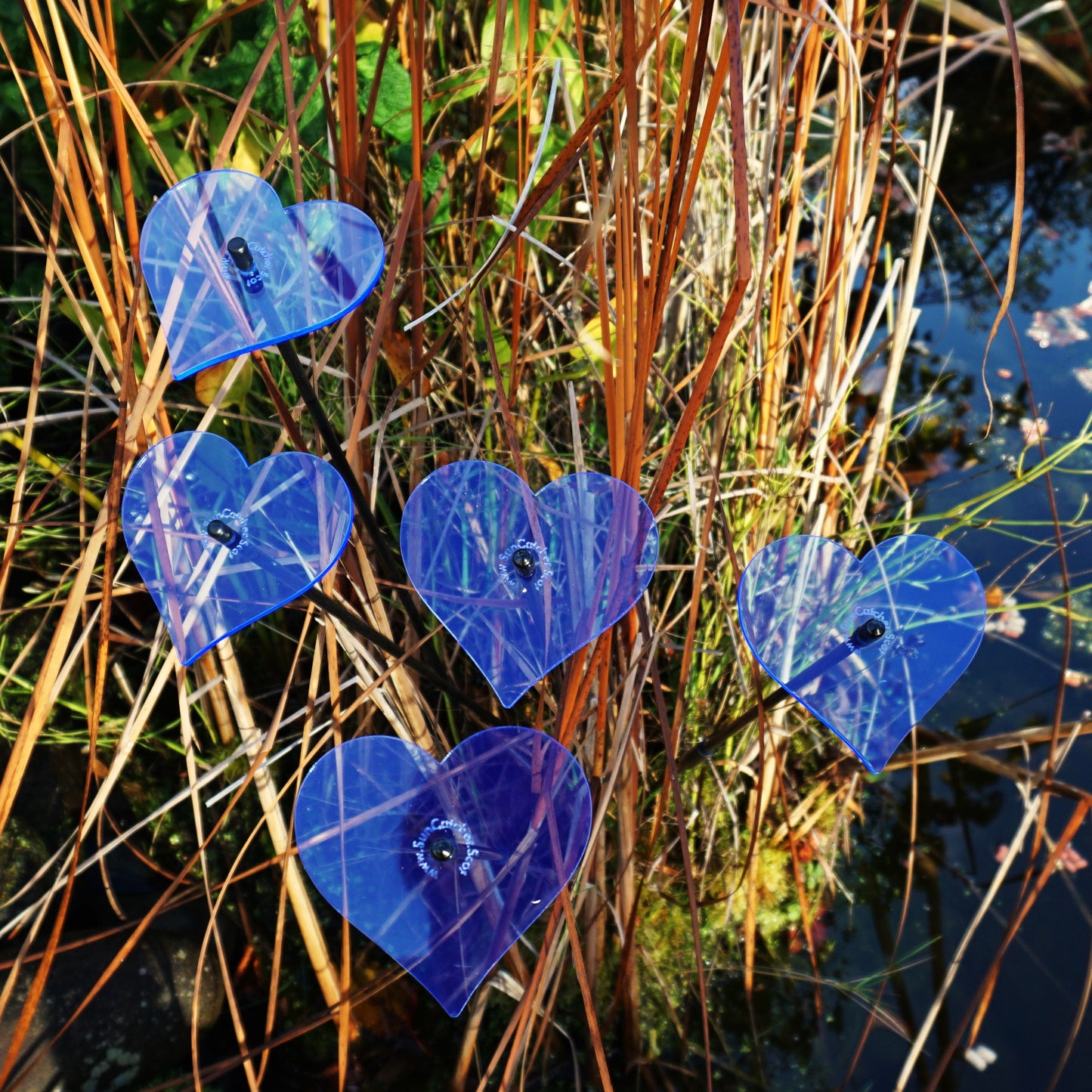 SunCatcher Set of 5: Heart | GLOWS Dawn to Dusk | Colourful Garden Ornament Gift