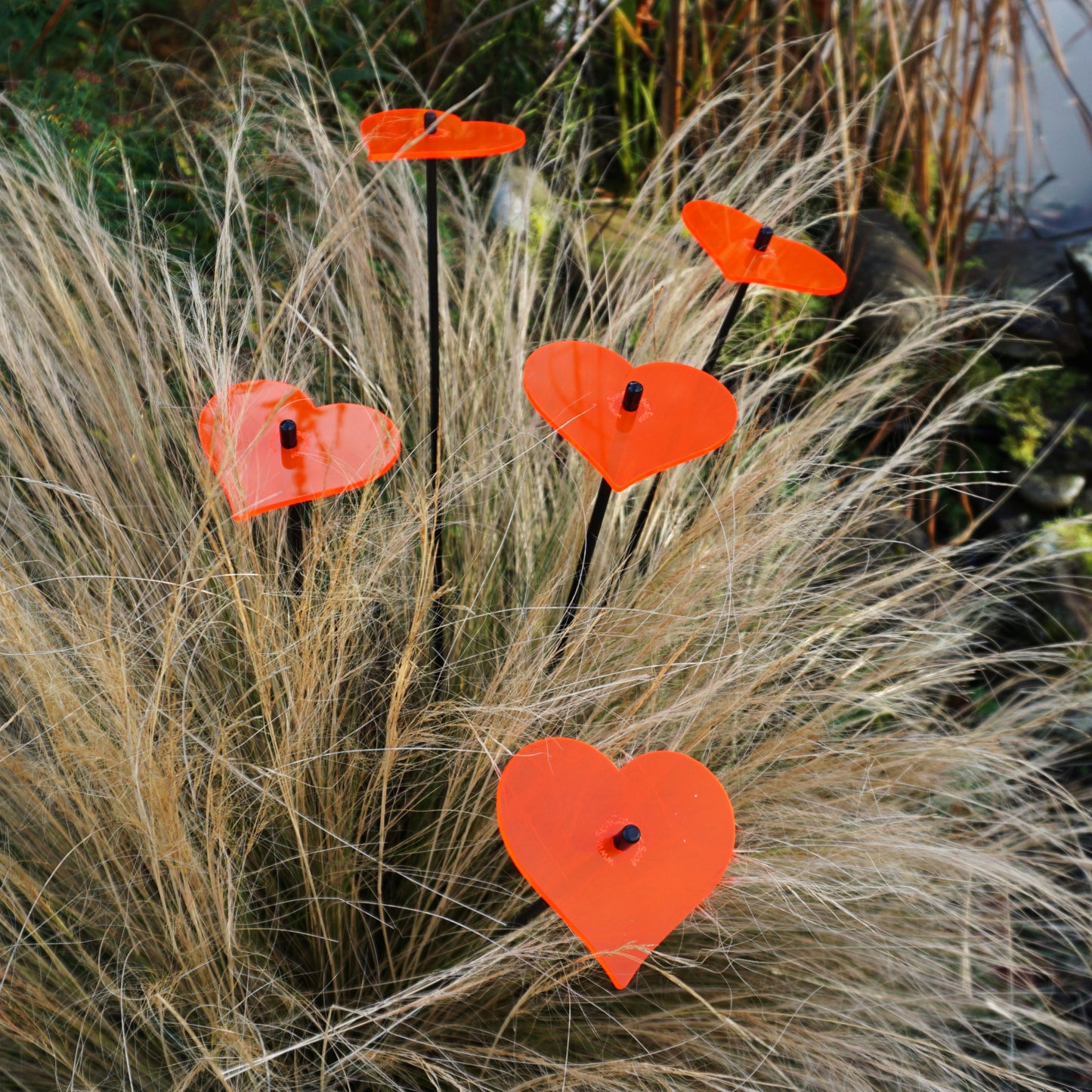SunCatcher Set of 5: Heart | GLOWS Dawn to Dusk | Colourful Garden Ornament Gift
