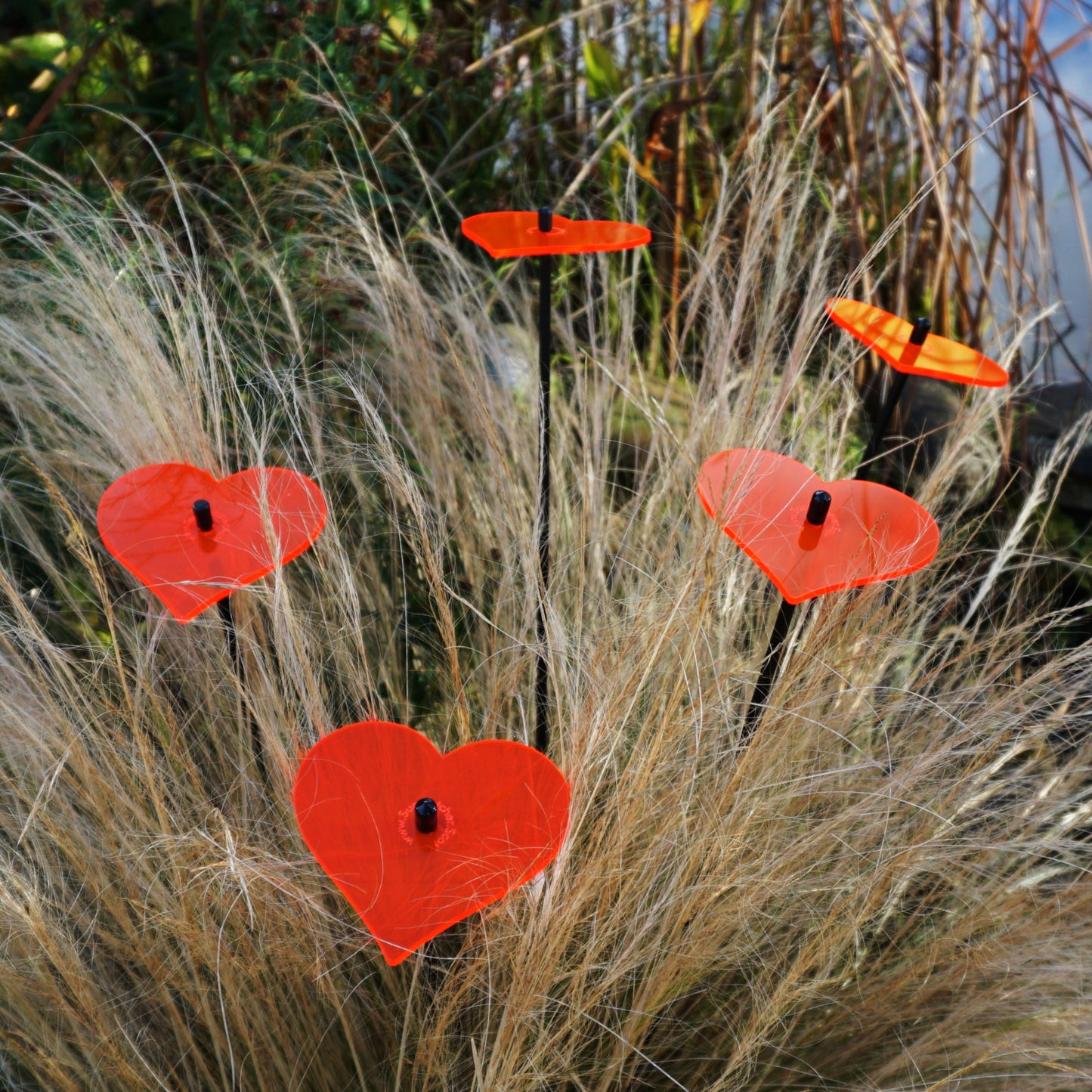 SunCatcher Set of 5: Heart | GLOWS Dawn to Dusk | Colourful Garden Ornament Gift