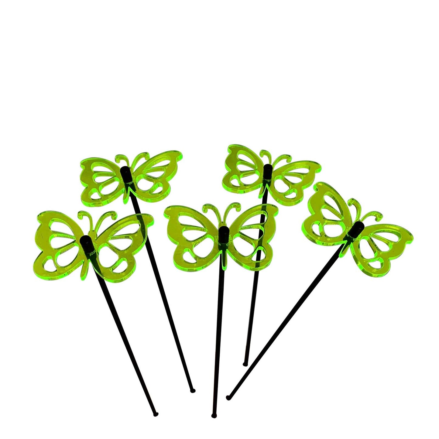Medium SunCatcher Garden Decor Ornament Set of 5 Comma Butterfly in green