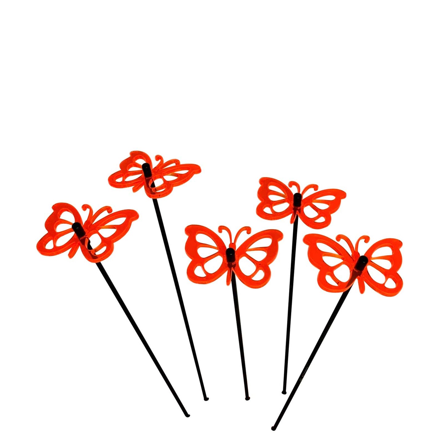 SunCatcher Set of 5: Butterfly colourful fluorescent garden ornamental stake