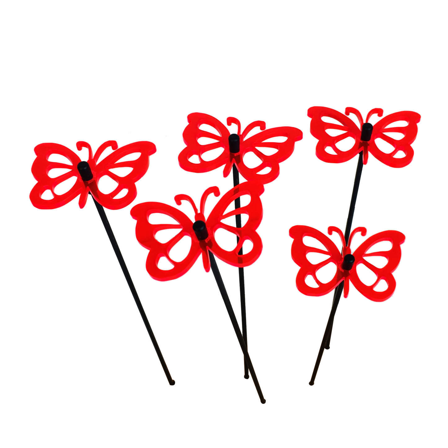 SunCatcher Set of 5: Butterfly colourful fluorescent garden ornamental stake