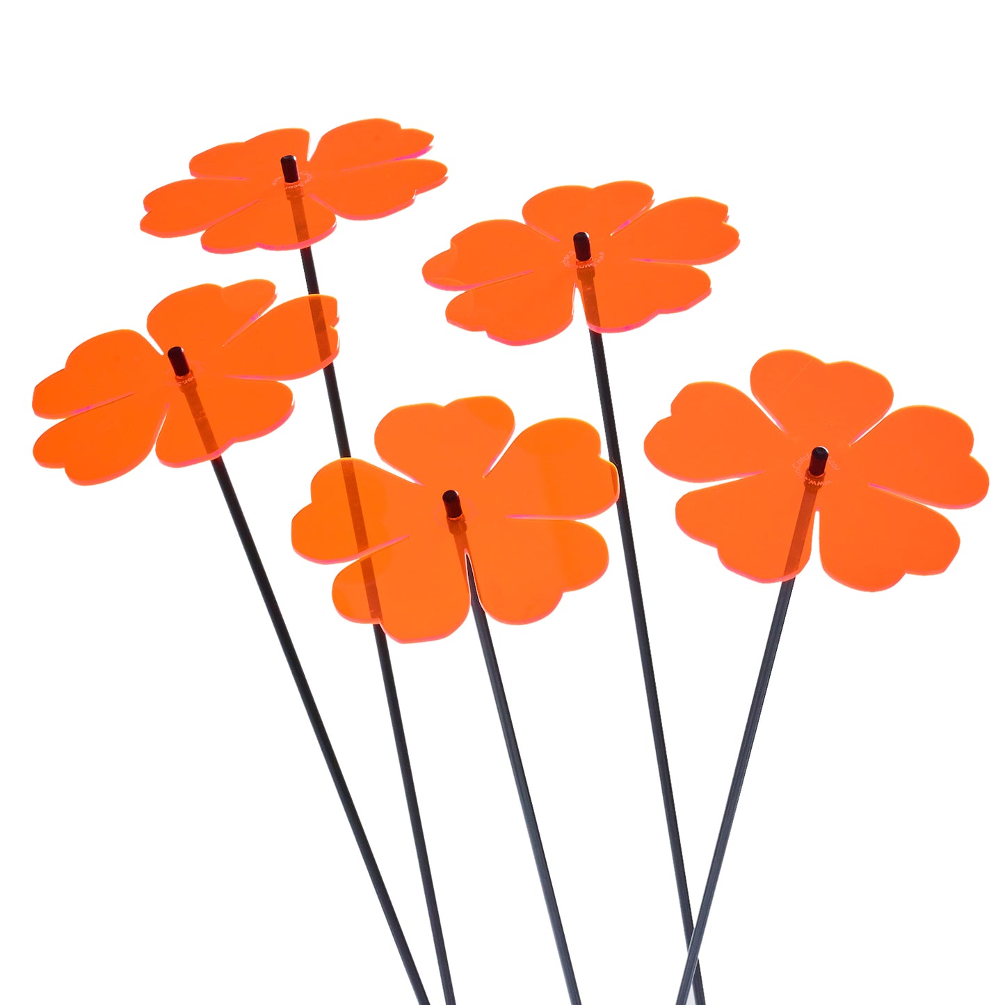 Large Garden Décor Ornaments Set of 5 'Double Blossoms'
