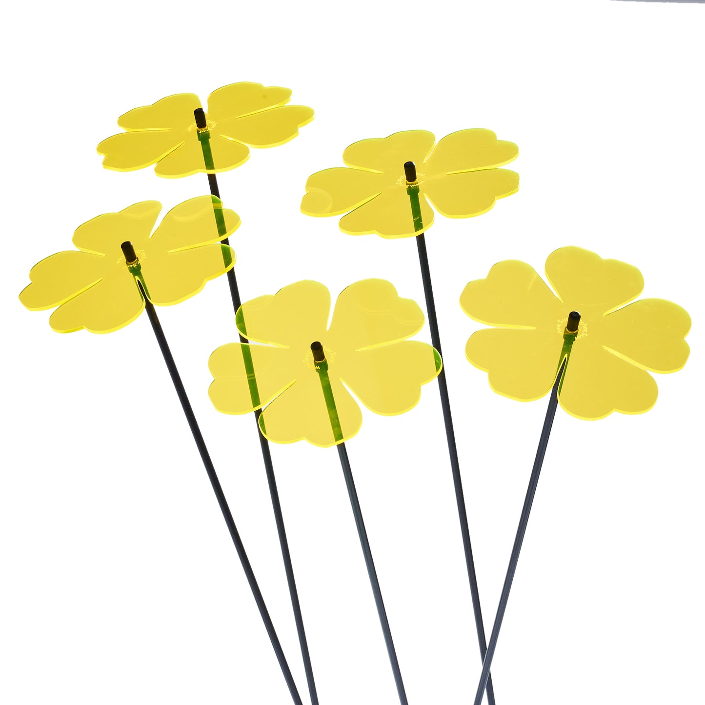 Large Garden Décor Ornaments Set of 5 'Double Blossoms'