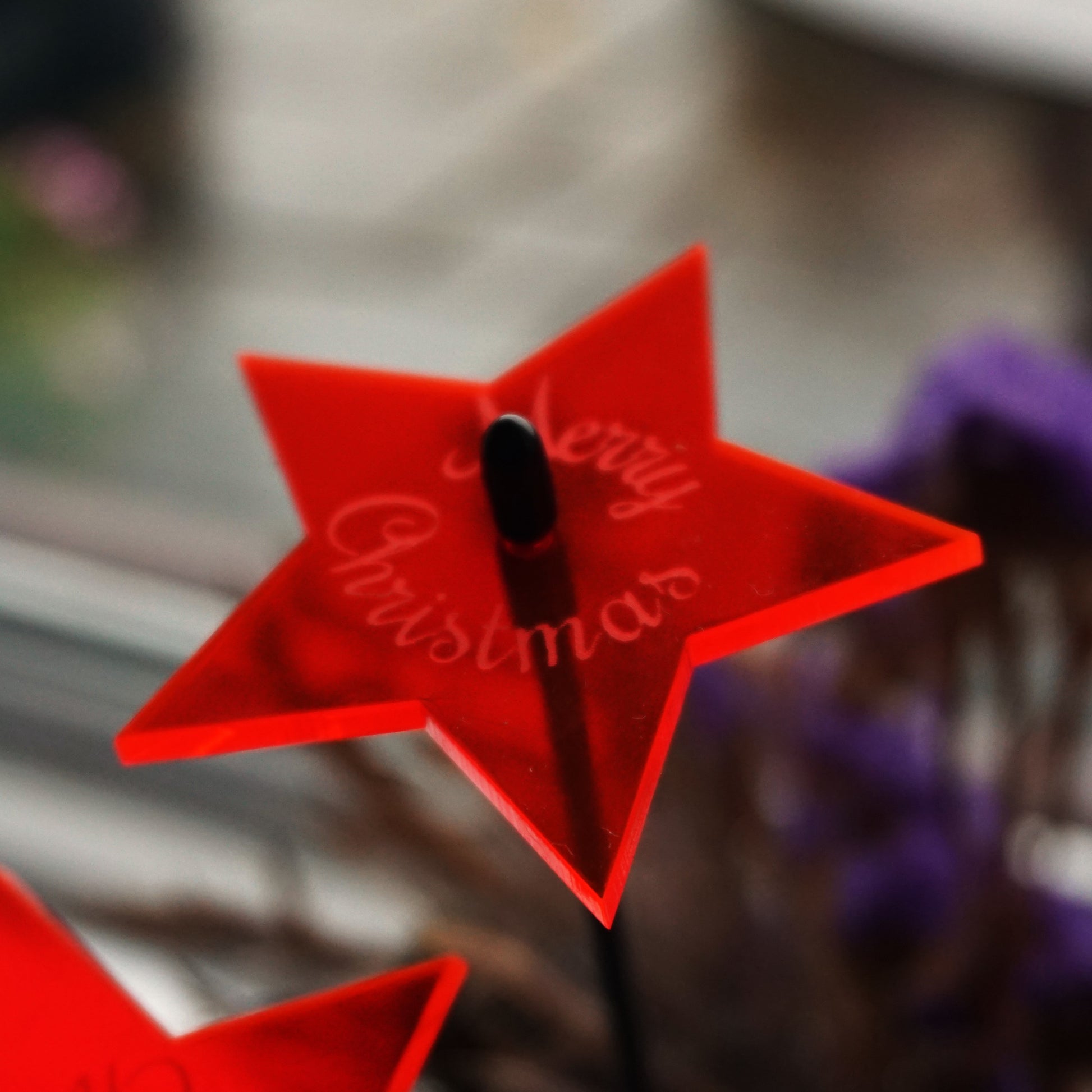 SunCatcher Set of 5 Glowing Stars with Merry Christmas Message Festive Gift