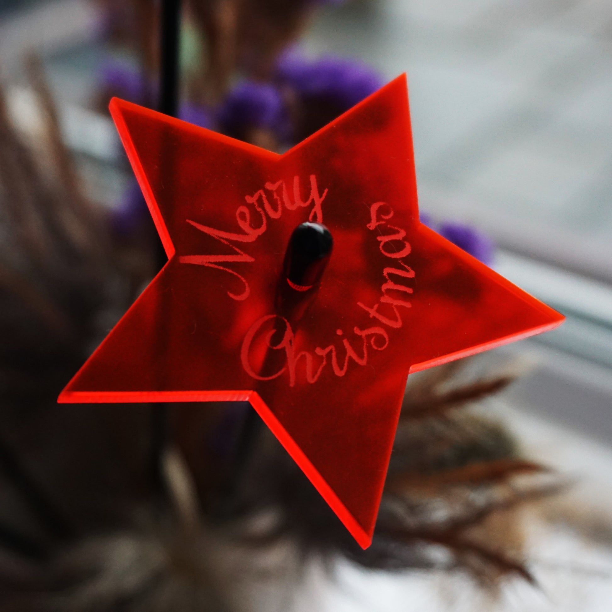 SunCatcher Set of 5 Glowing Stars with Merry Christmas Message Festive Gift