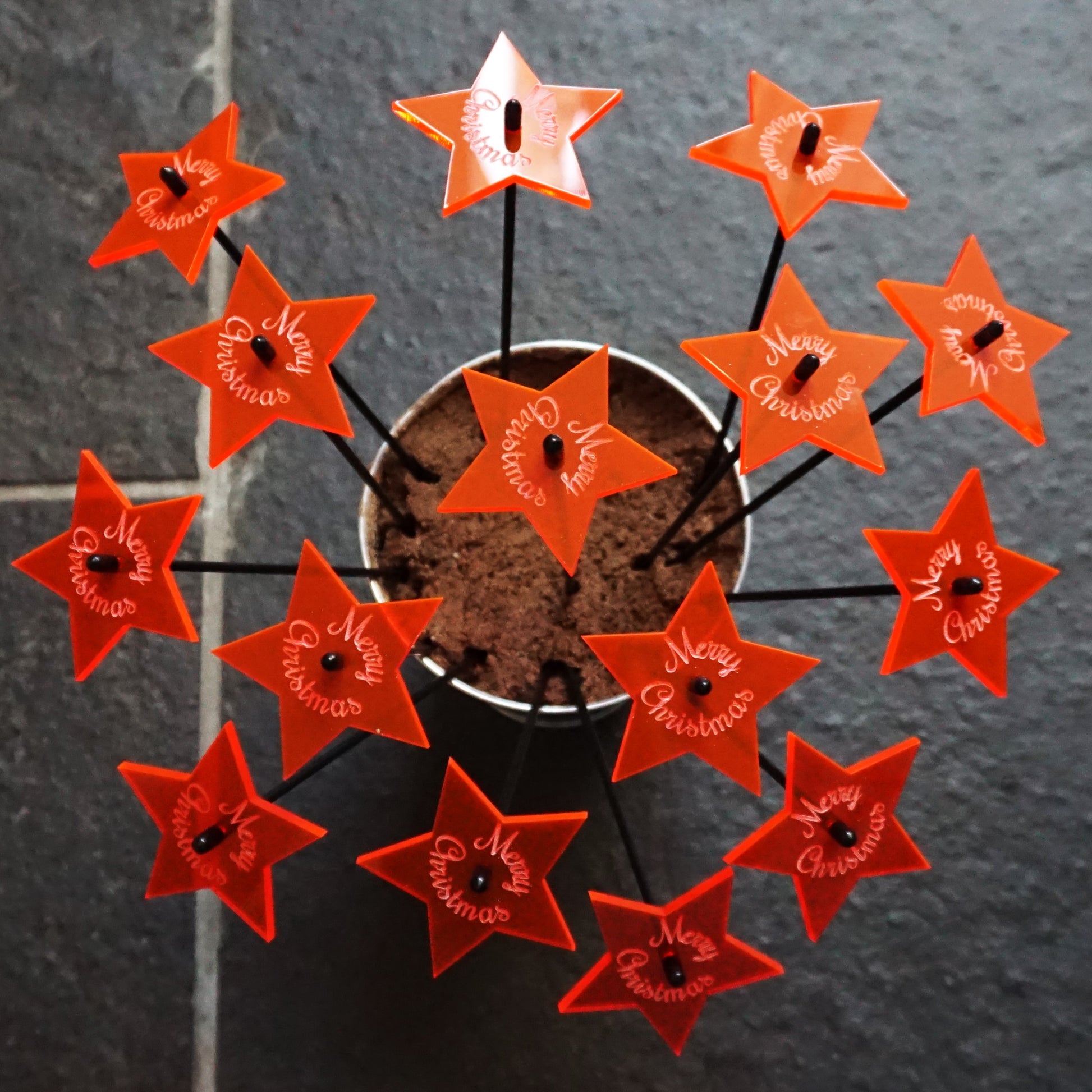 SunCatcher Set of 5 Glowing Stars with Merry Christmas Message Festive Gift