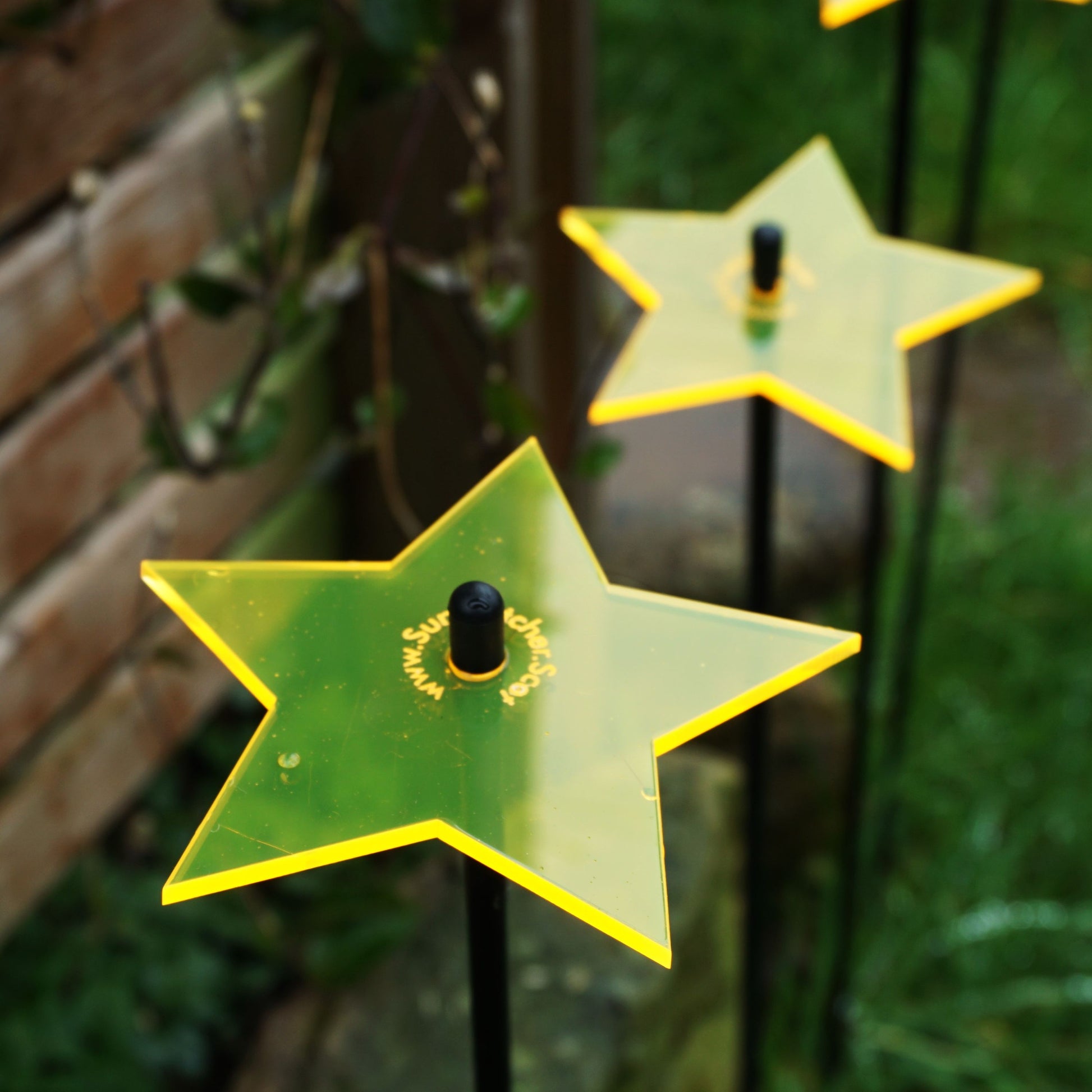 SunCatcher Set of 5: Stars| GLOW DAWN to DUSK| colourful garden ornament gift
