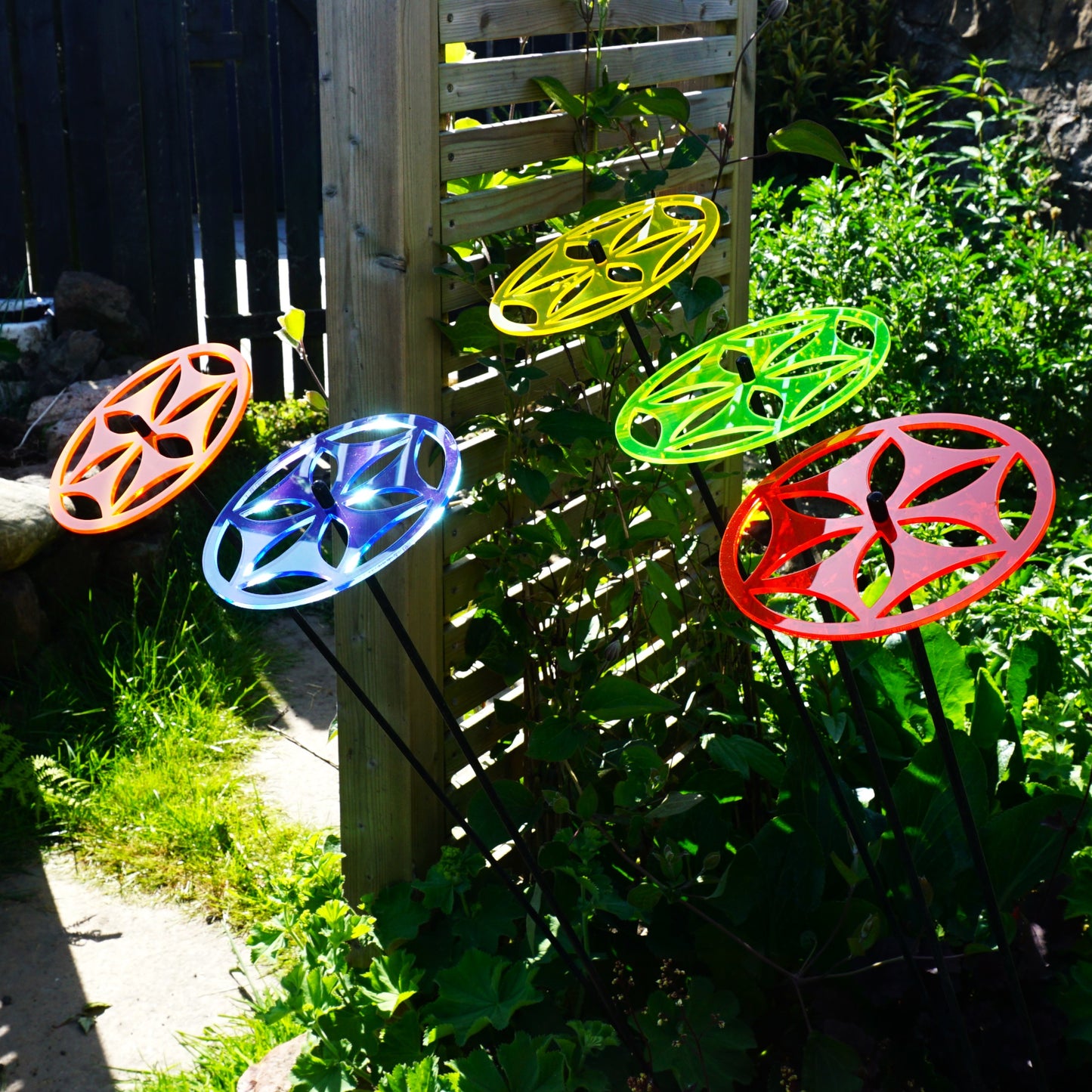 5x Large SunCatcher Sun Wheel garden stake decor ornament outdoor decoration pot