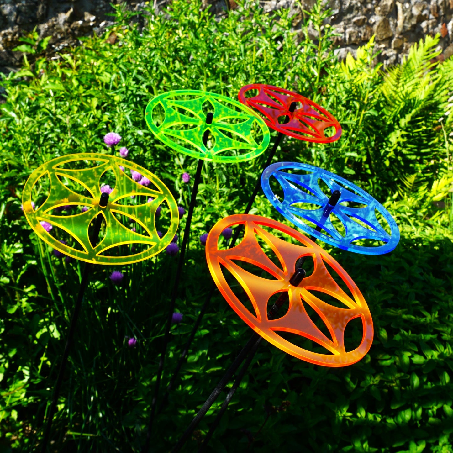 5x Large SunCatcher Sun Wheel garden stake decor ornament outdoor decoration pot