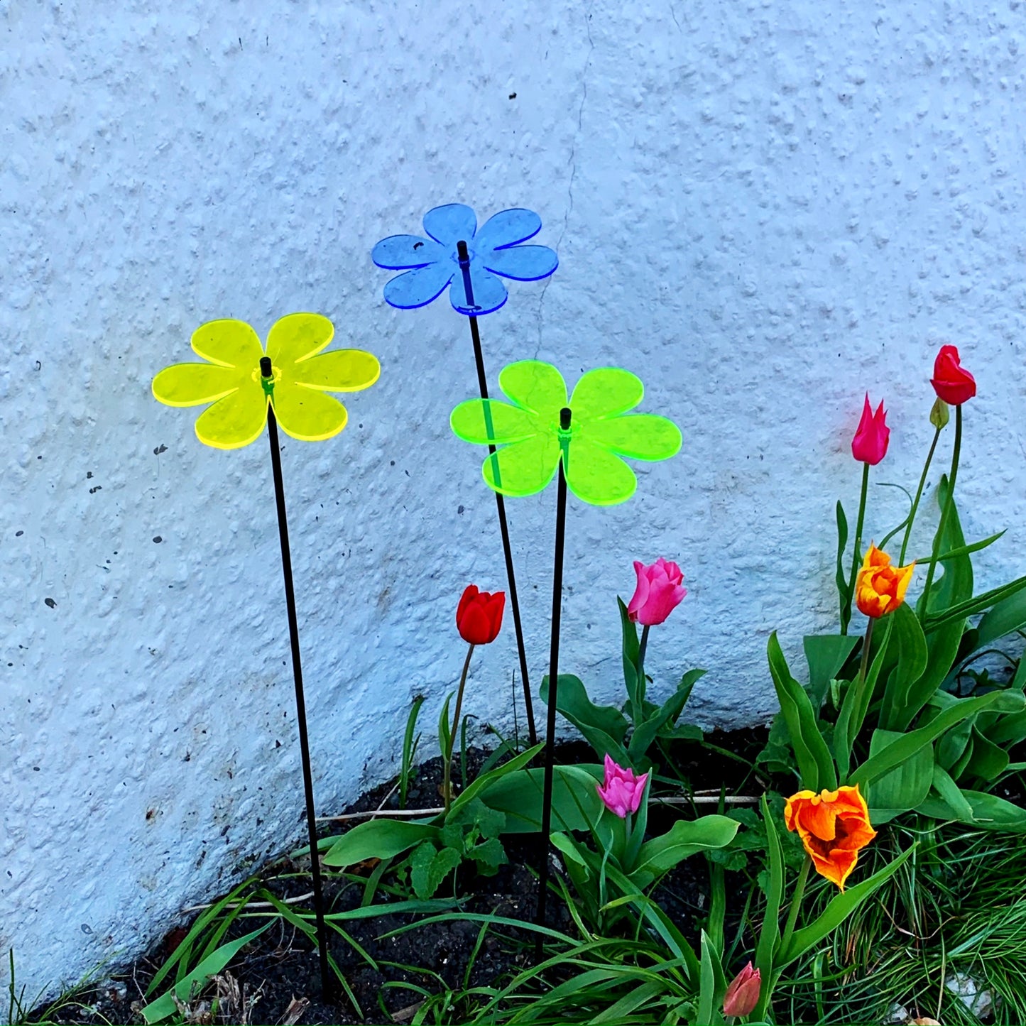 Large SunCatcher Garden Decor Ornament Set of 3 Daisy in mixed colours