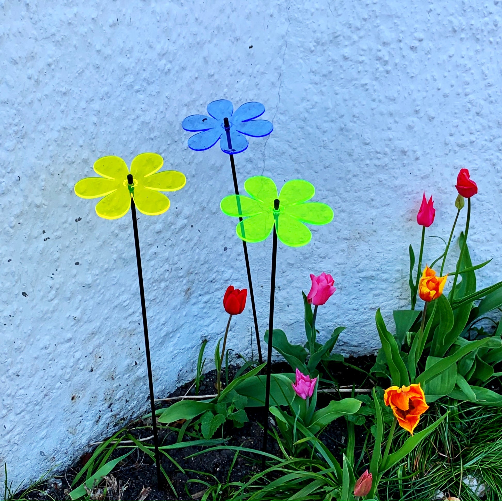 Large SunCatcher Garden Decor Ornament Set of 3 Daisy in mixed colours