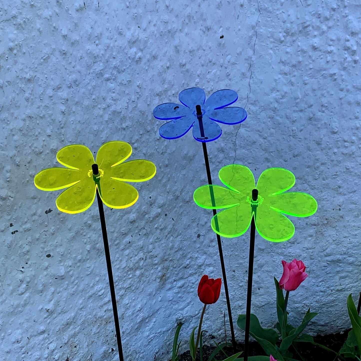 Large SunCatcher Garden Decor Ornament Set of 3 Daisy in mixed colours