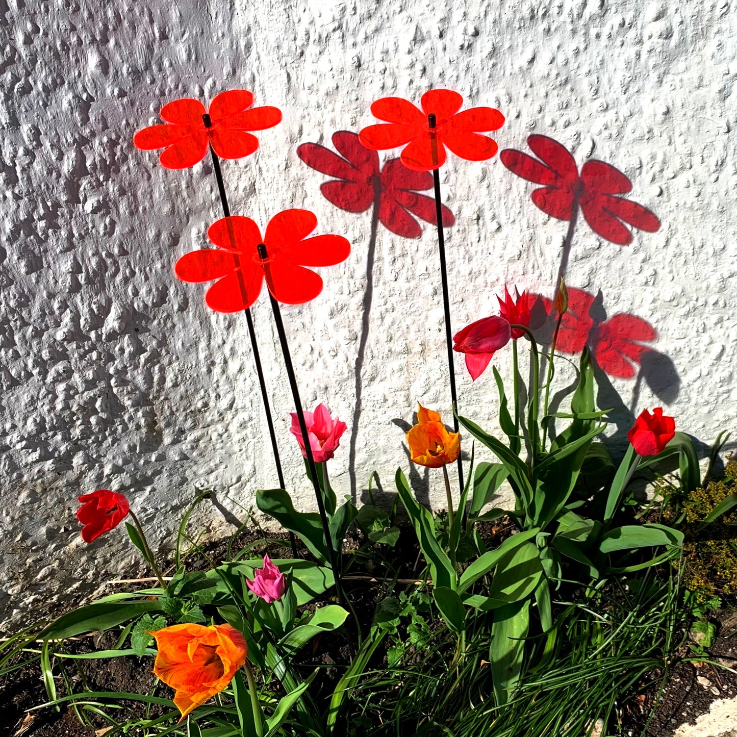 Large SunCatcher Garden Decor Ornament Set of 3 Daisy in mixed colours
