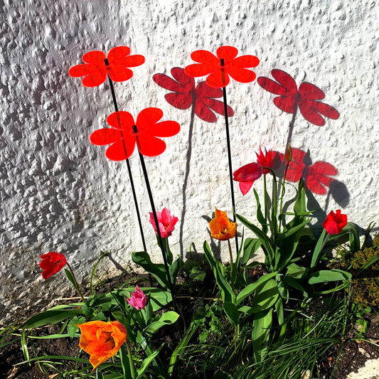 Large SunCatcher Garden Decor Ornament Set of 3 Daisy in mixed colours