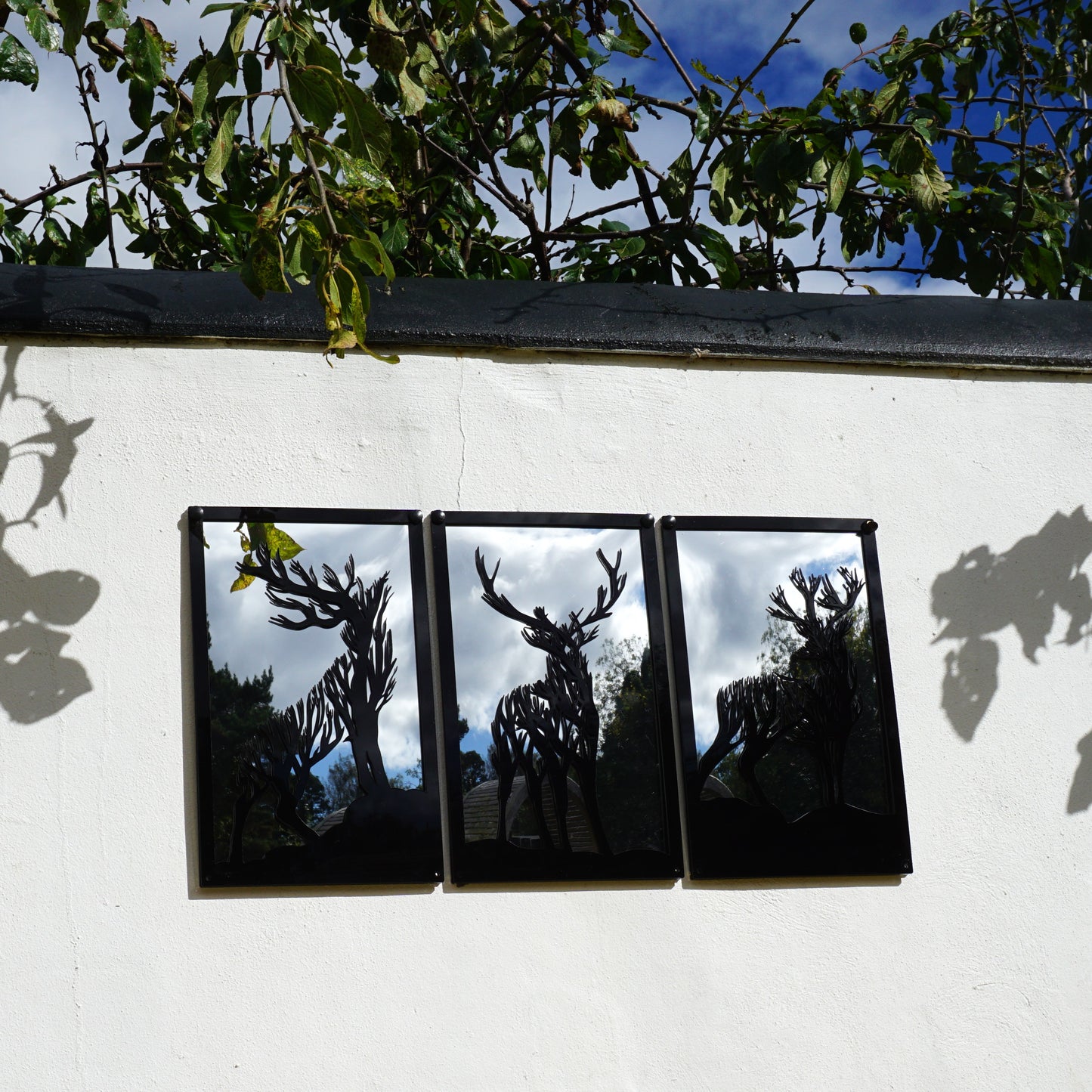 SunCatcher Garden Mirror Set 3 Stags