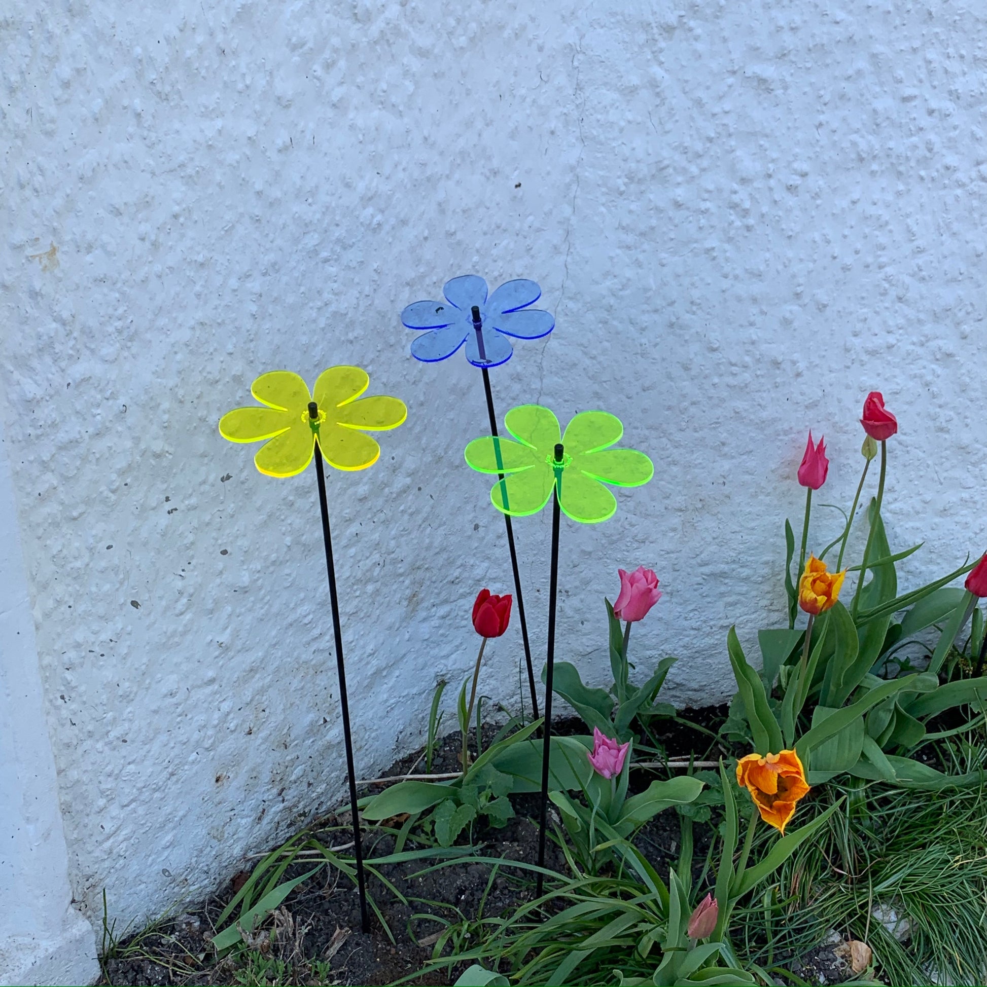 Large SunCatcher Garden Decor Ornament Set of 3 Daisy in mixed colours