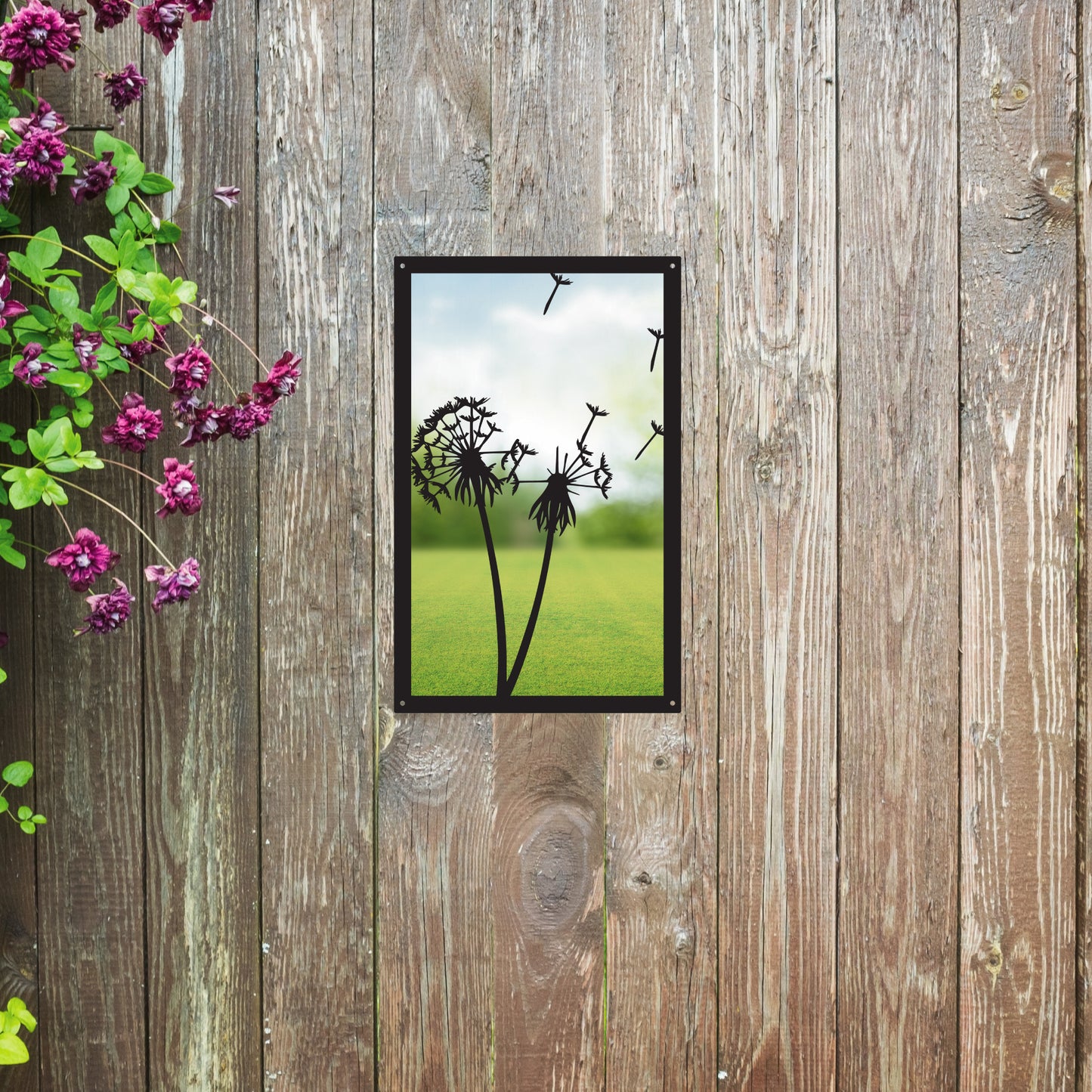 Dandelion in the Wind, SunCatcher Garden Mirror Rectangular Design