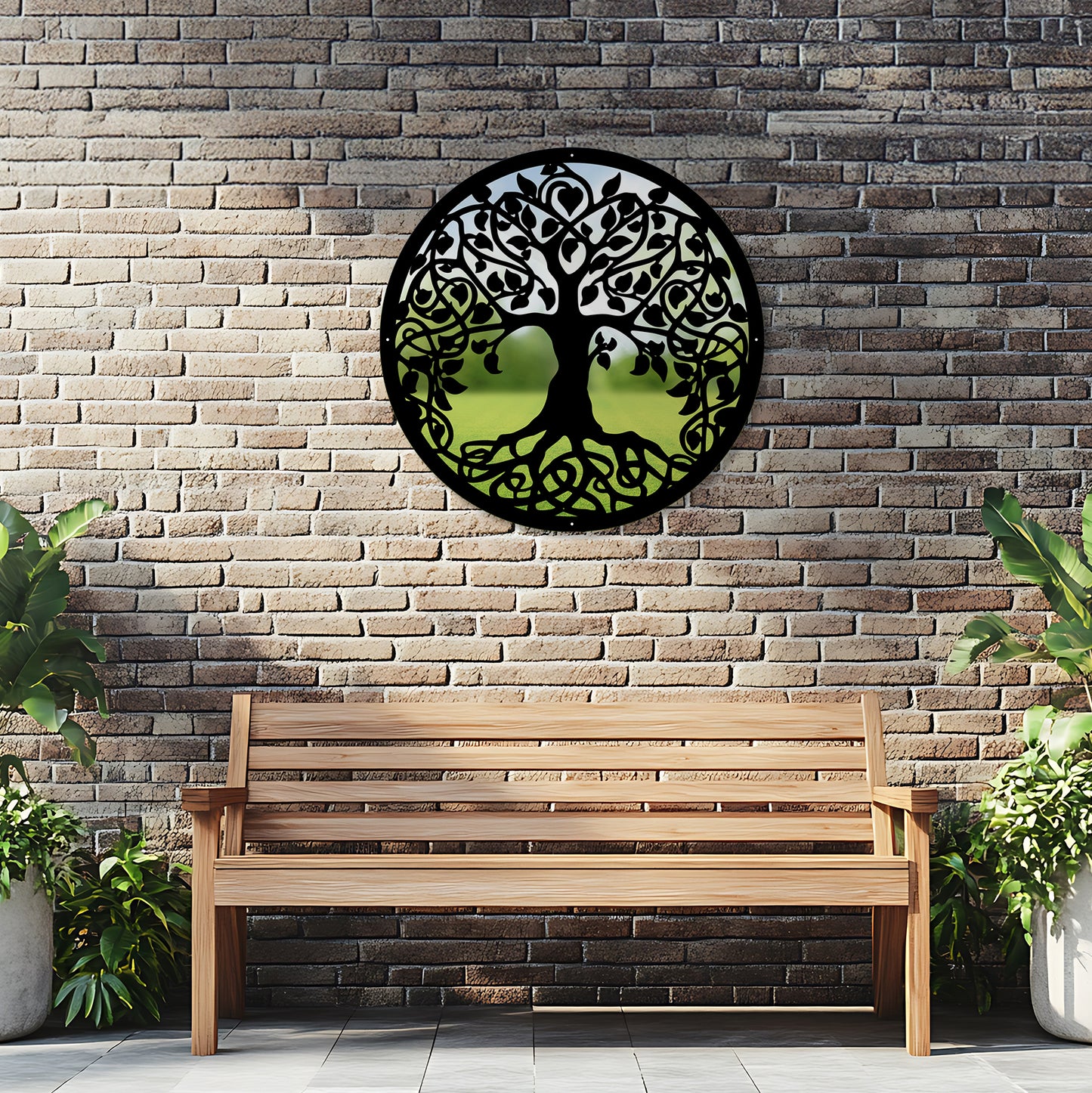 SunCatcher Garden Mirror Round Tree of Life Range of Sizes