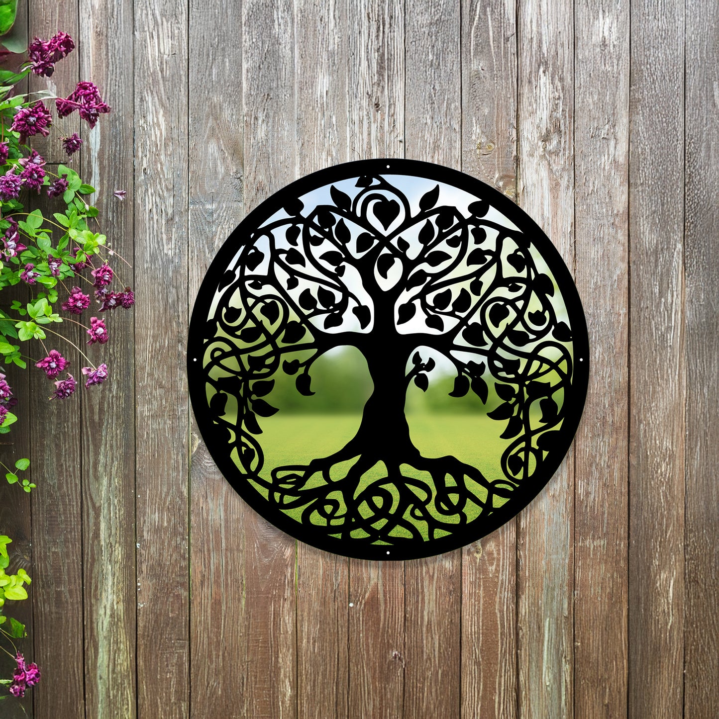 SunCatcher Garden Mirror Round Tree of Life Range of Sizes