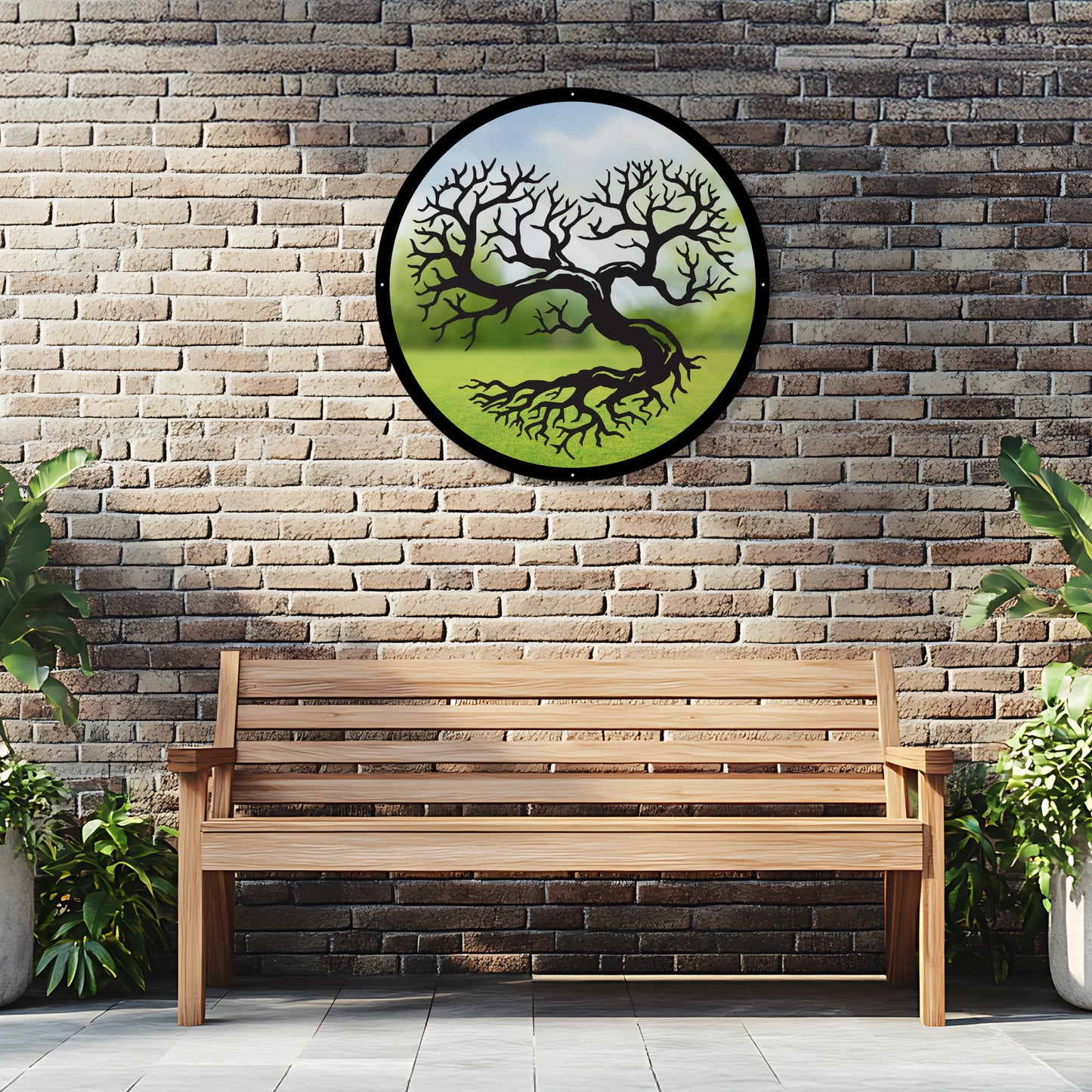 SunCatcher Garden Mirror Round Heart Shaped Tree Range of Sizes