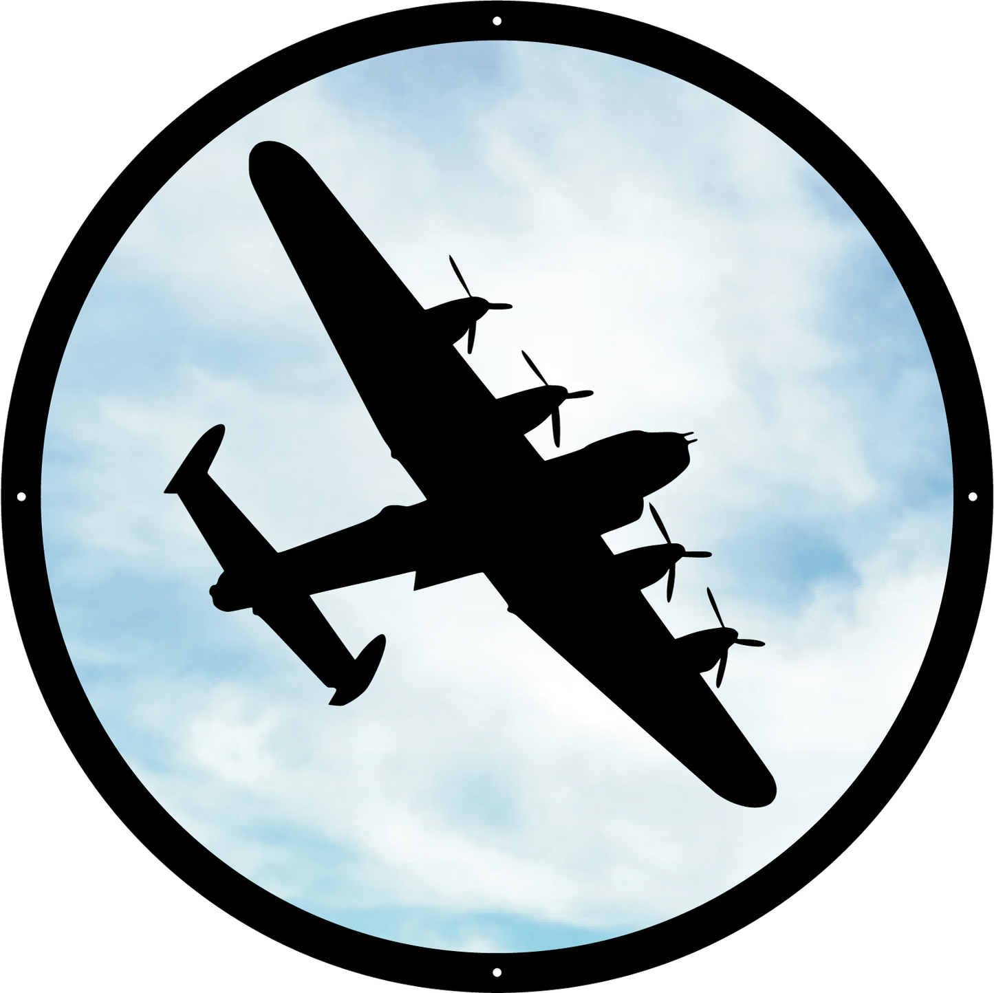 Round SunCatcher Garden Mirror Lancaster Bomber