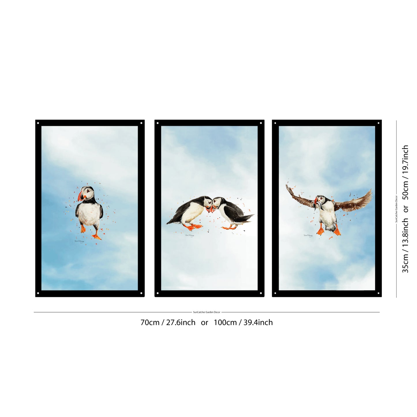 SunCatcher Garden Mirror Set 3 Puffin Parade by Bree Merryn