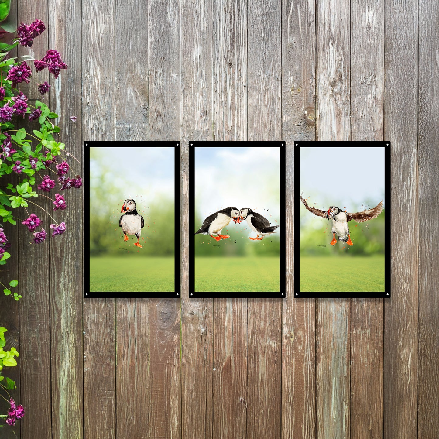 SunCatcher Garden Mirror Set 3 Puffin Parade by Bree Merryn