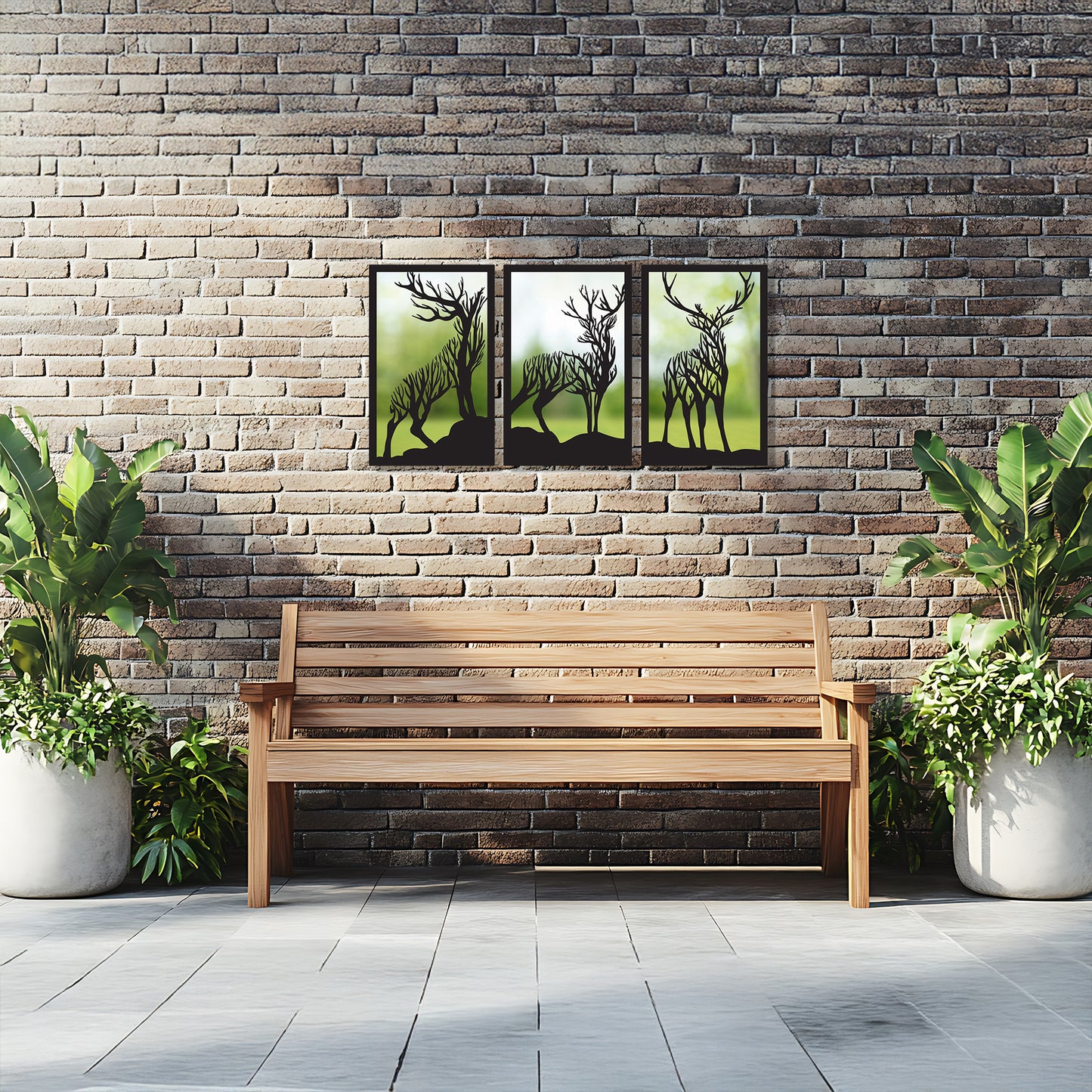 SunCatcher Garden Mirror Set 3 Stags