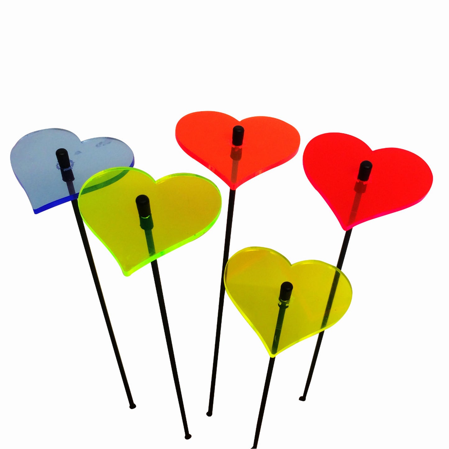 Small SunCatcher Garden Decor Ornament Set of 5 Hearts in mixed colours