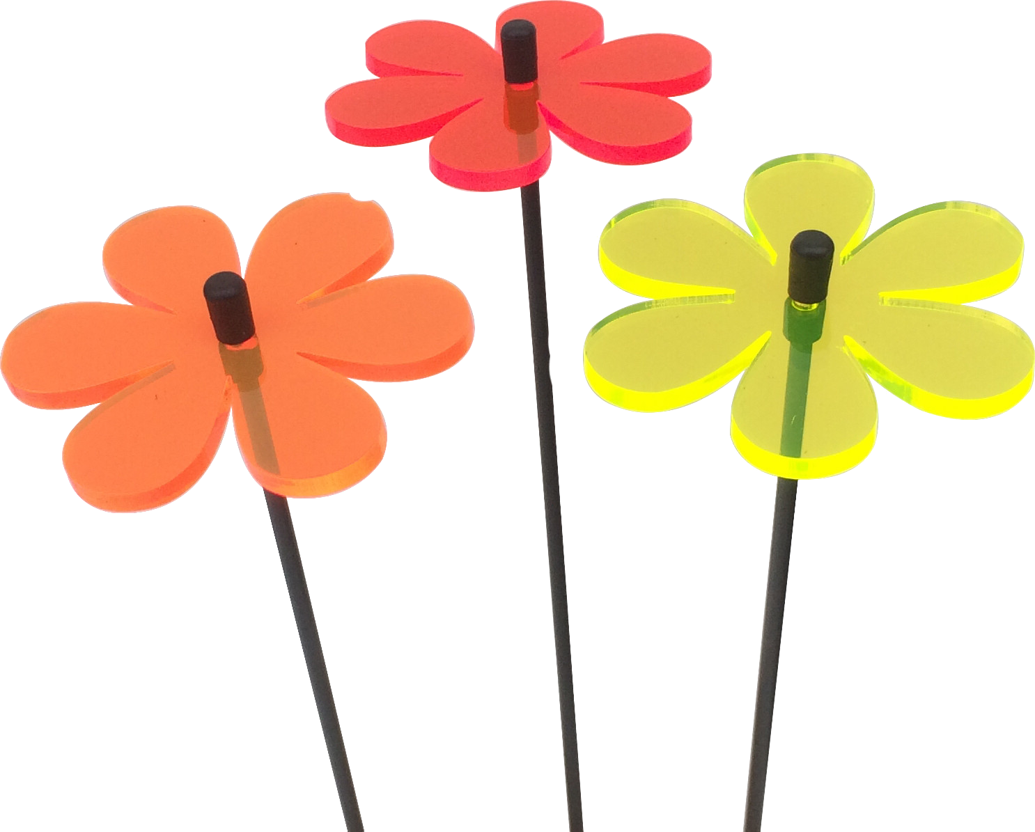 Daisy fluorescent acrylic garden stake outdoor SunCatcher image 1