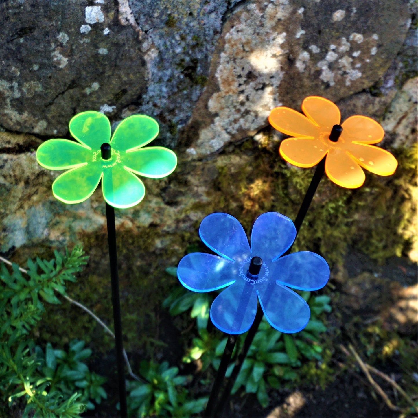 Medium SunCatcher Garden Decor Ornament Set of 3 Daisy in mixed colours