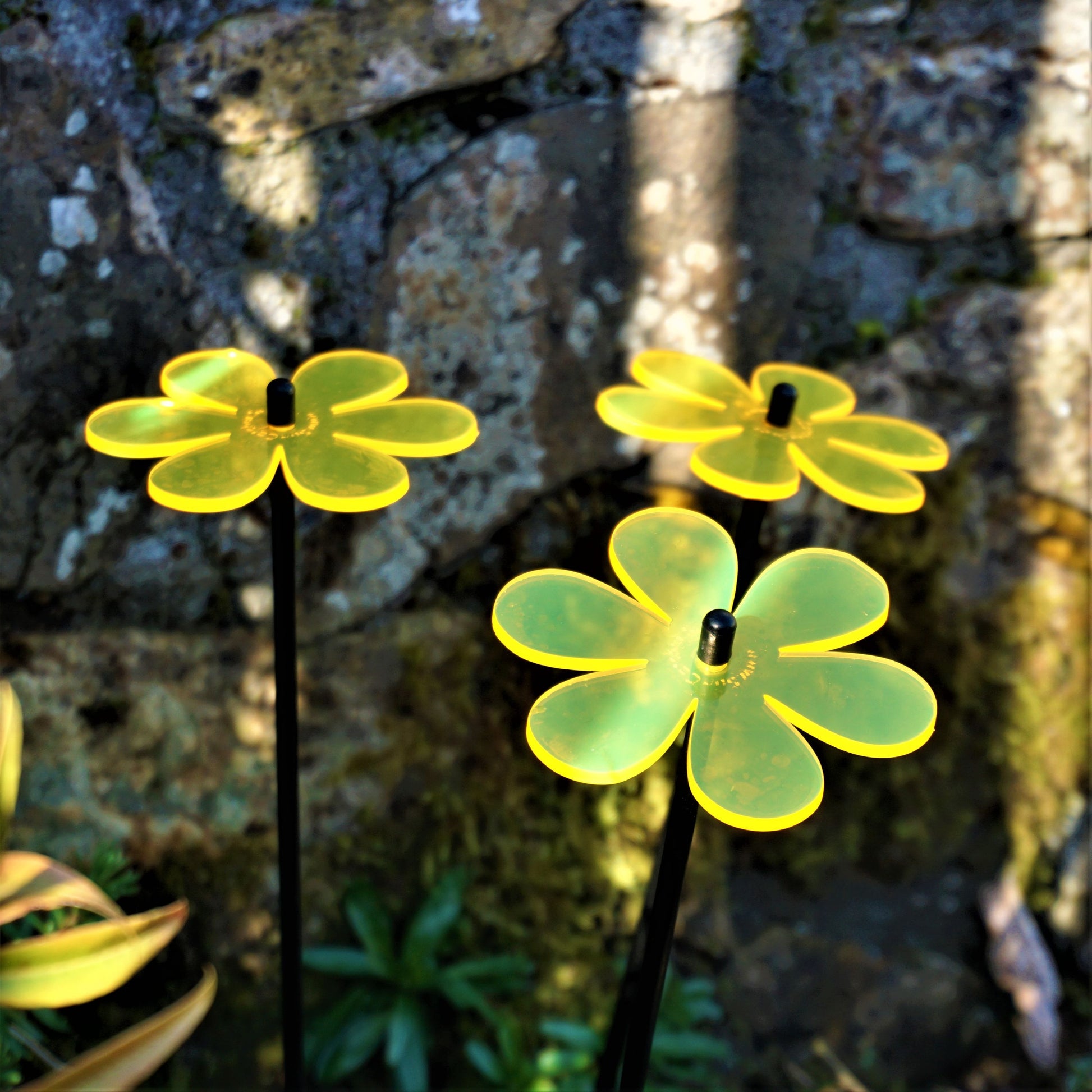 Medium SunCatcher Garden Decor Ornament Set of 3 Daisy in mixed colours