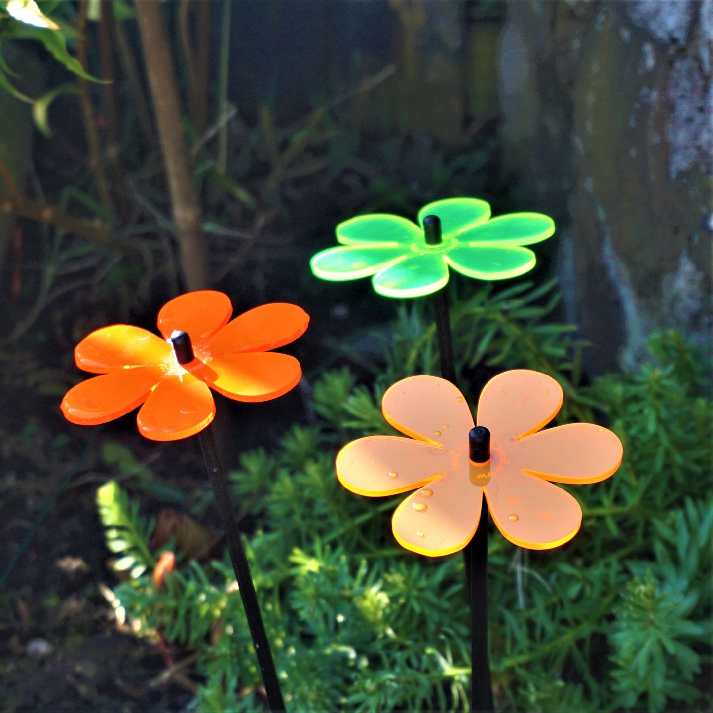 Medium SunCatcher Garden Decor Ornament Set of 3 Daisy in mixed colours