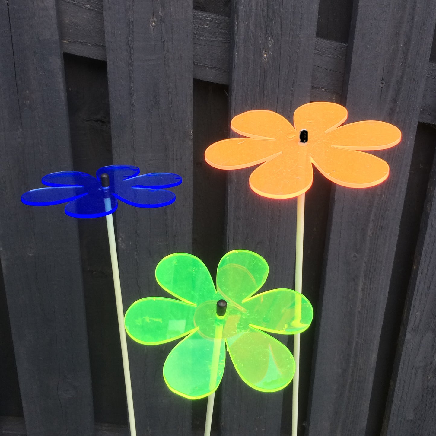 Large SunCatcher Garden Decor Ornament Set of 3 Daisy in mixed colours