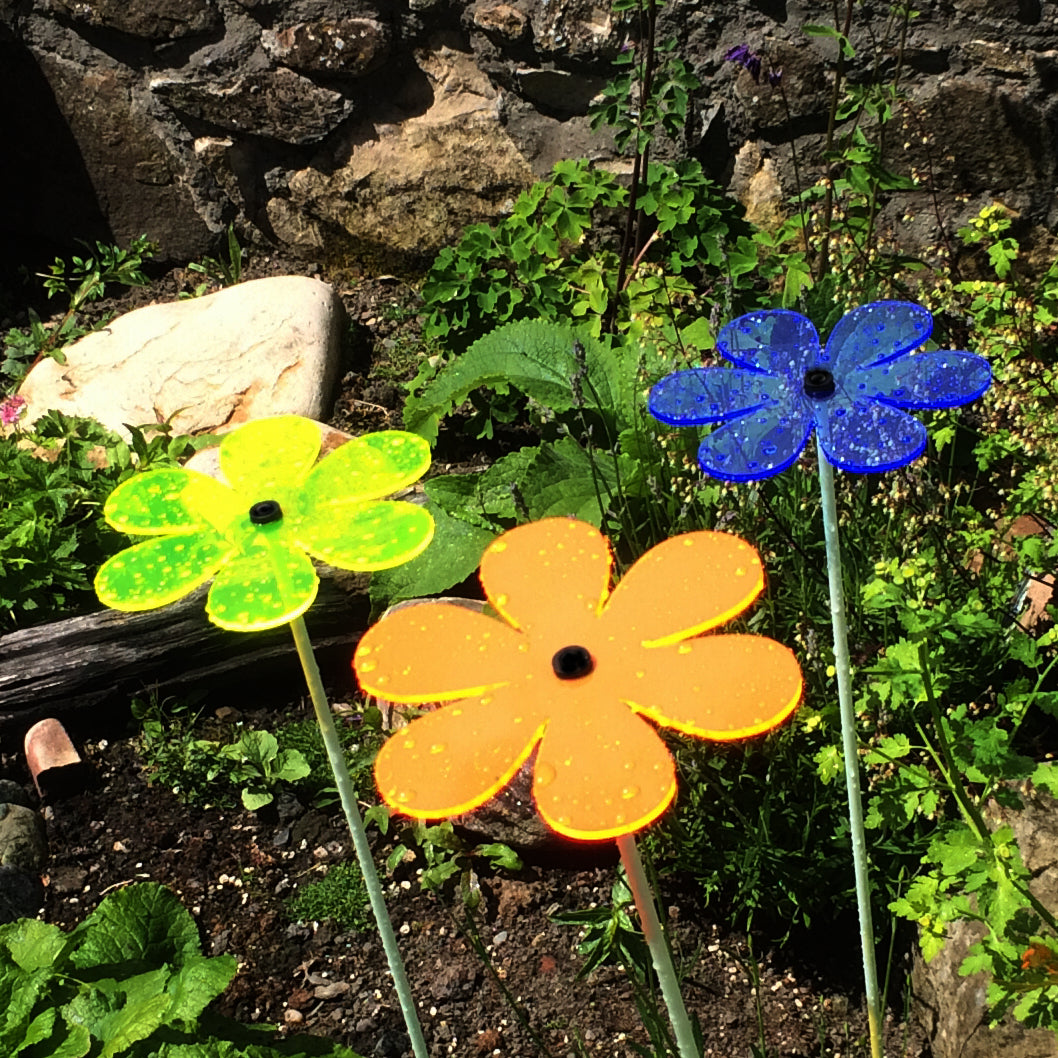 Large SunCatcher Garden Decor Ornament Set of 3 Daisy in mixed colours