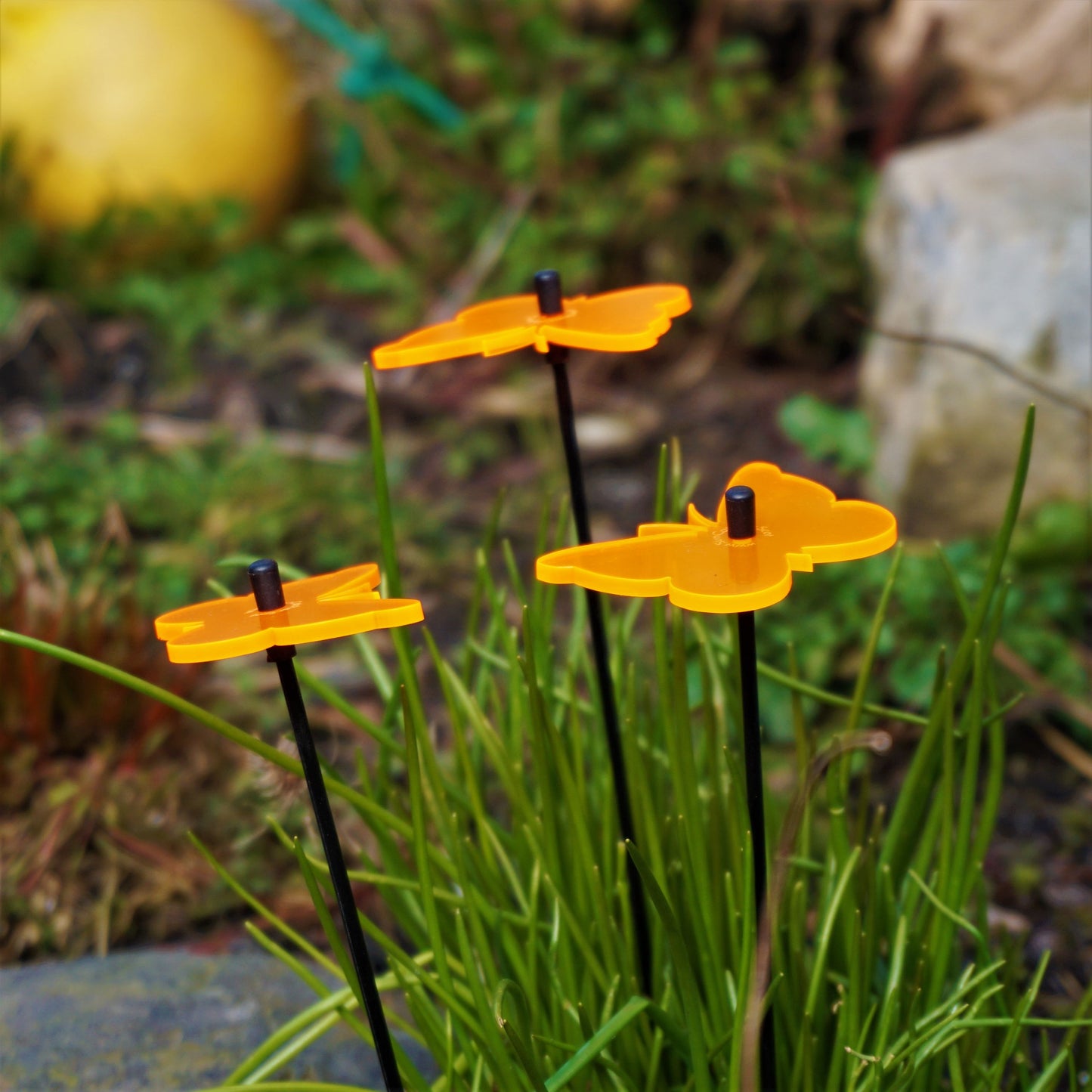 SunCatcher 3 x Butterfly GLOWING FROM DAWN TO DUSK colourful garden ornament