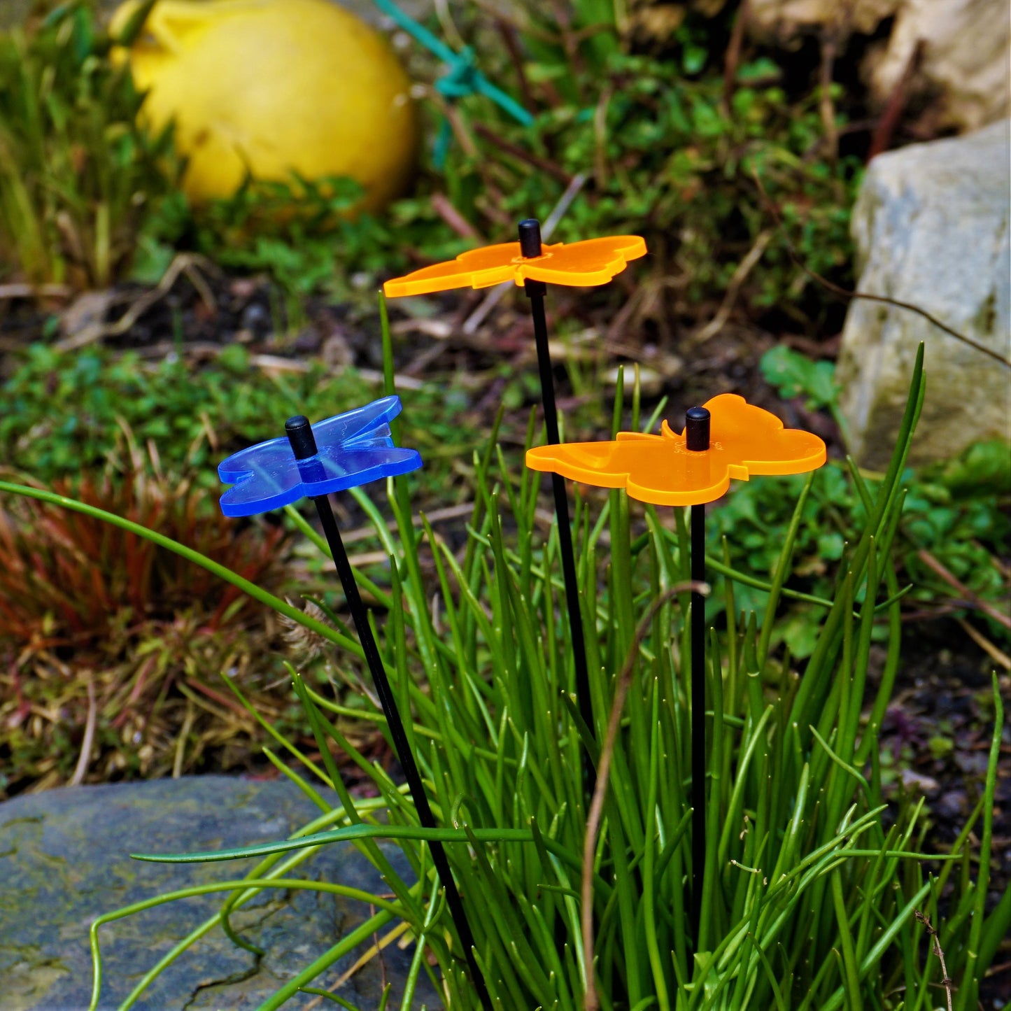 SunCatcher 3 x Butterfly GLOWING FROM DAWN TO DUSK colourful garden ornament