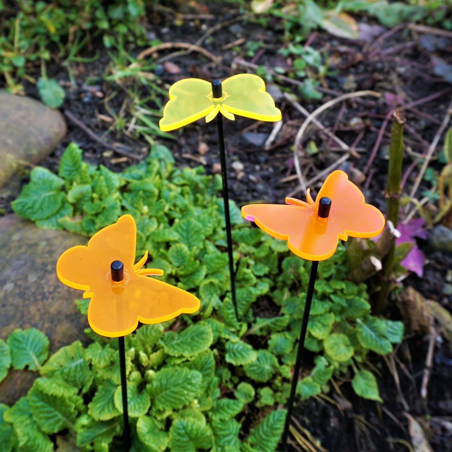 SunCatcher 3 x Butterfly GLOWING FROM DAWN TO DUSK colourful garden ornament